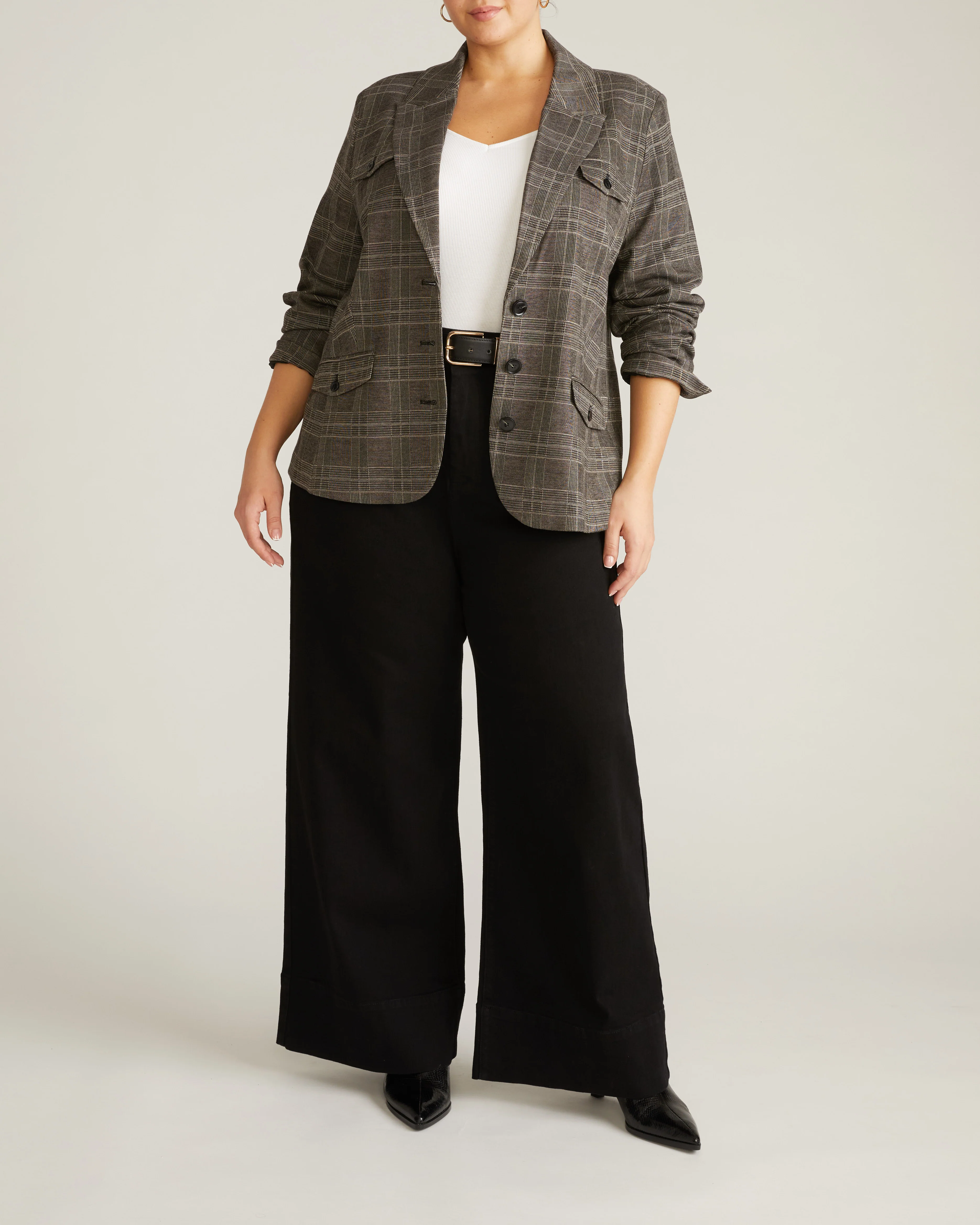 4 Pocket Ponte Blazer - British Plaid - Image 7