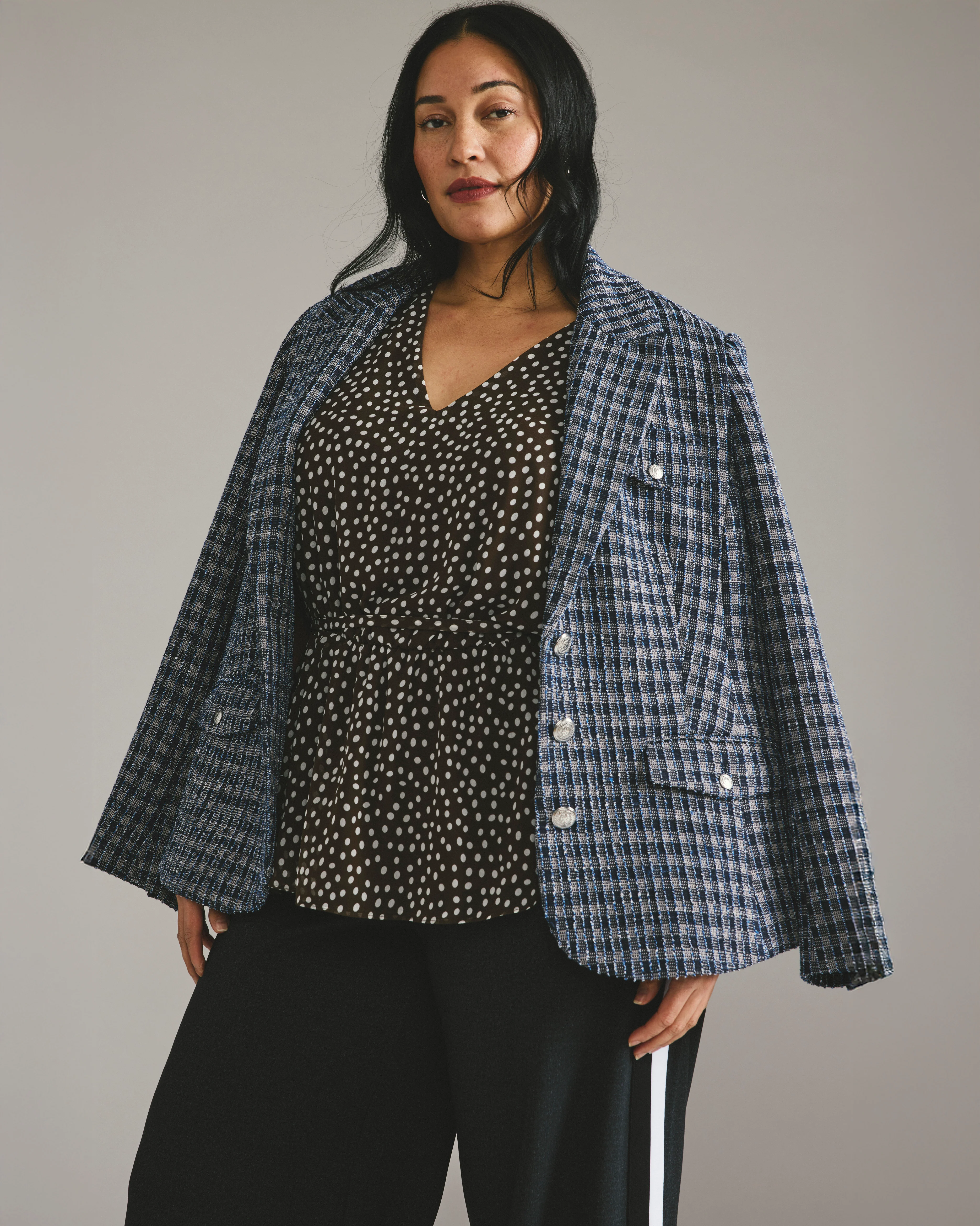 4 Pocket Ponte Blazer - French Tweed - Image 3