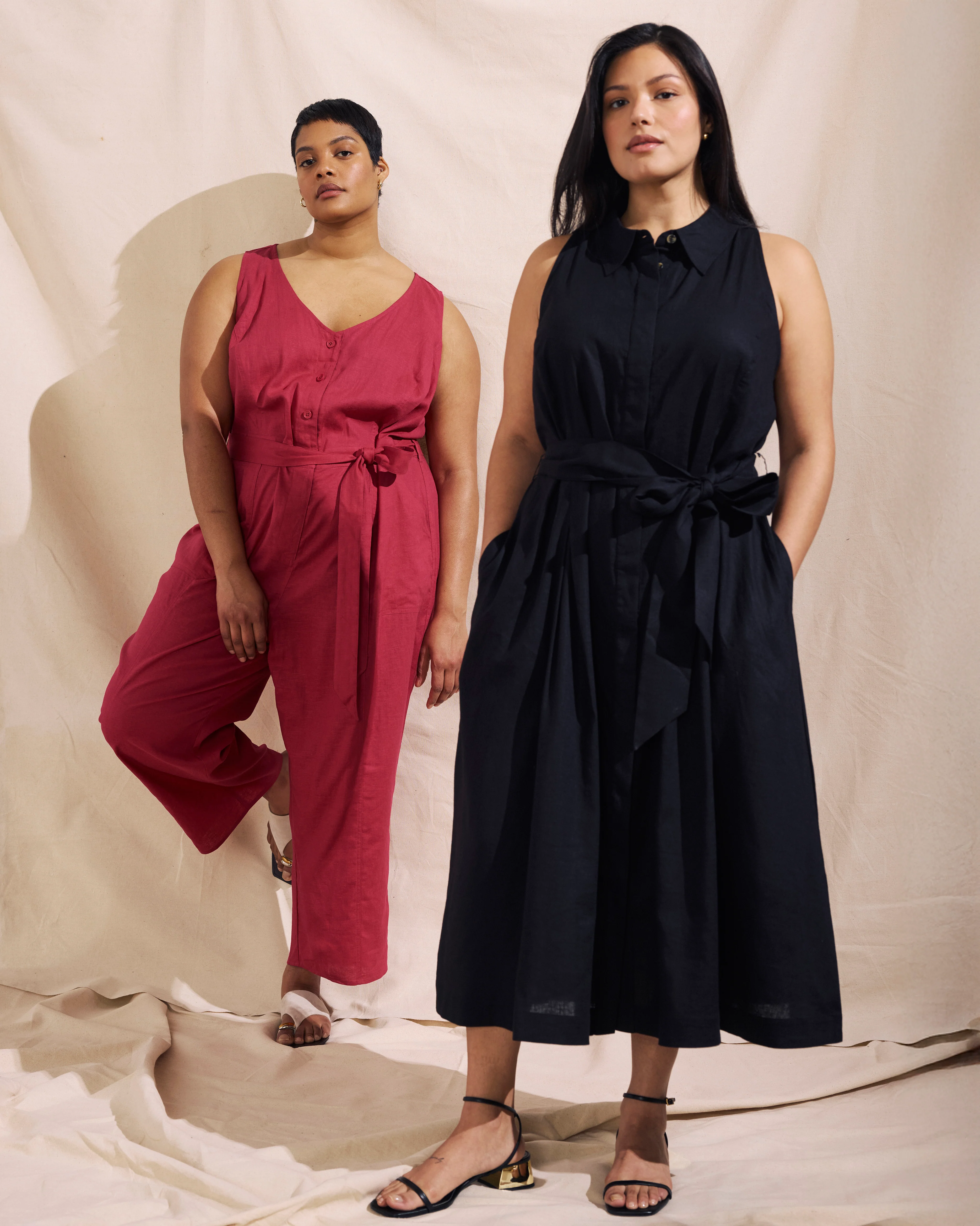 Adelaide Linen Shirtdress - Black - Image 3