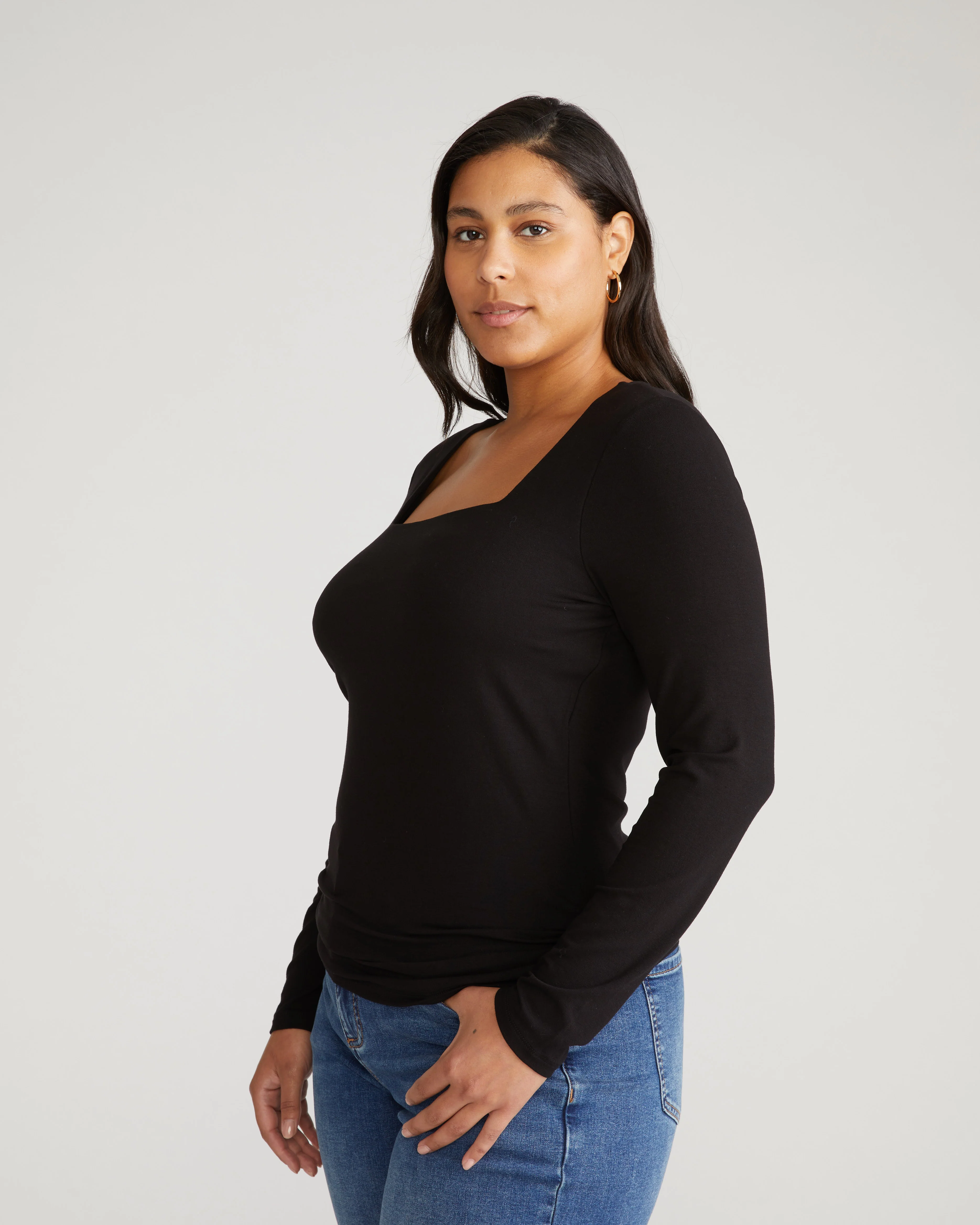 Agatha Liquid Jersey Top - Black - Image 5