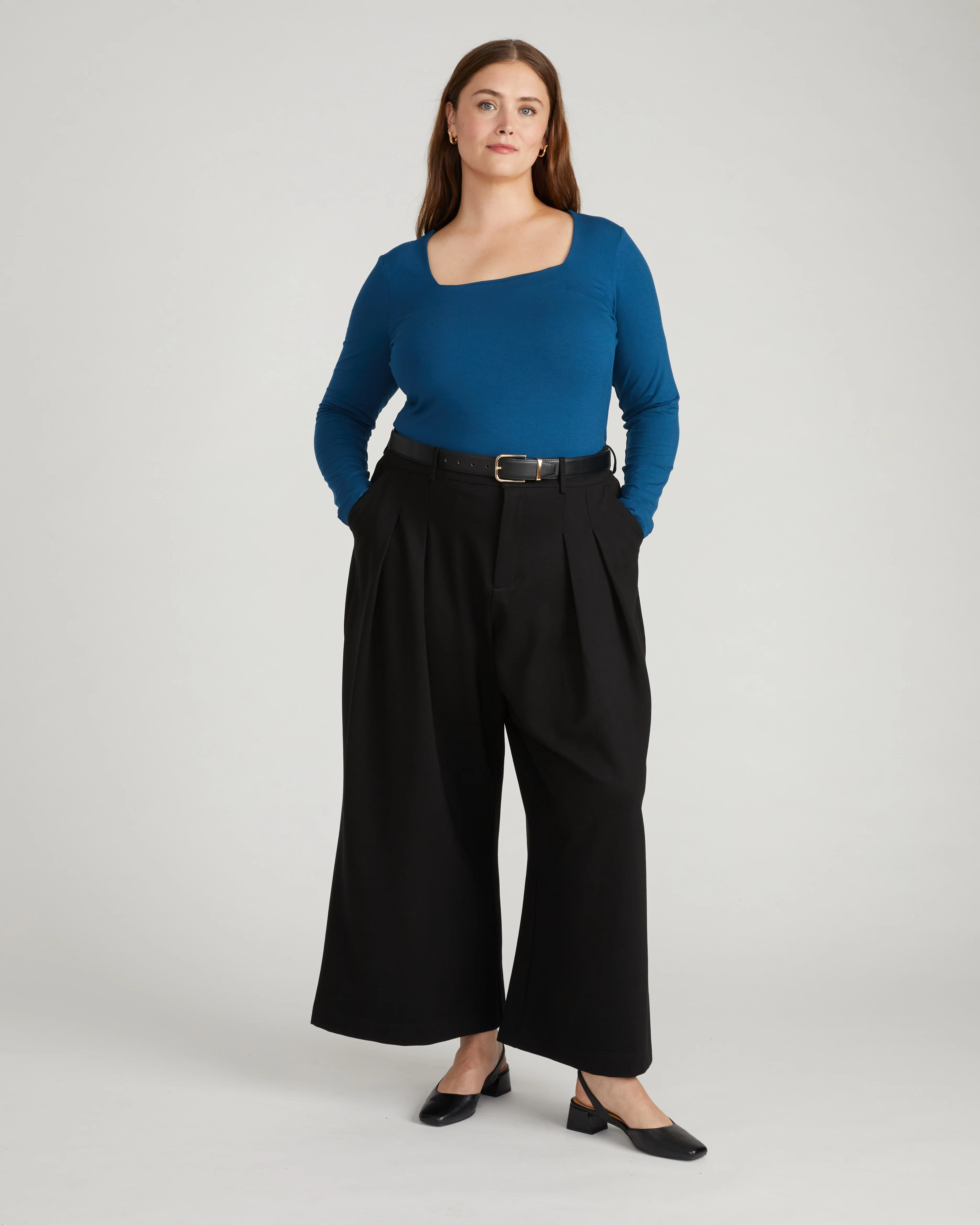 Agatha Liquid Jersey Top - Deep Teal - Image 3