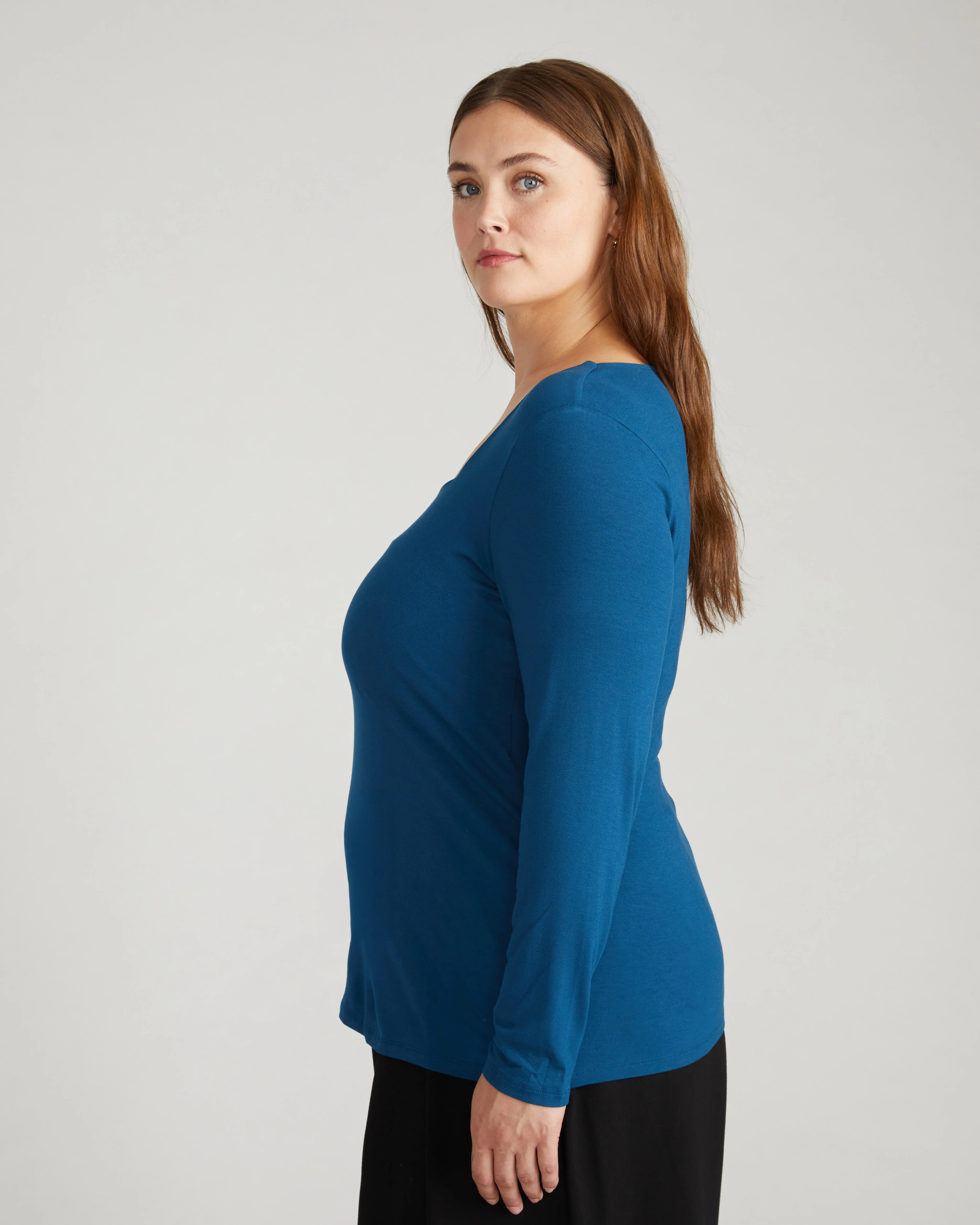 Agatha Liquid Jersey Top - Deep Teal - Image 4