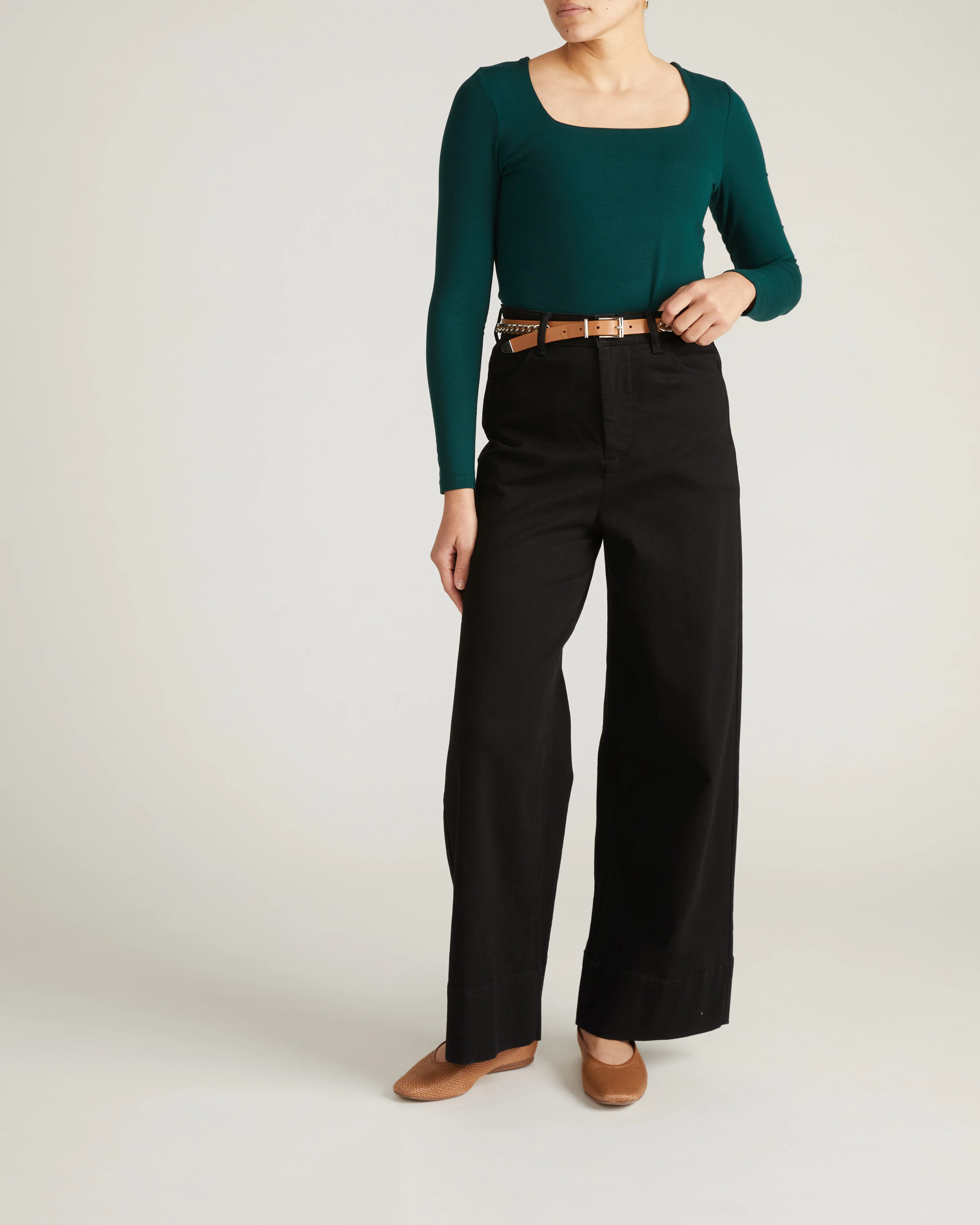 Agatha Liquid Jersey Top - Forest Green - Image 4