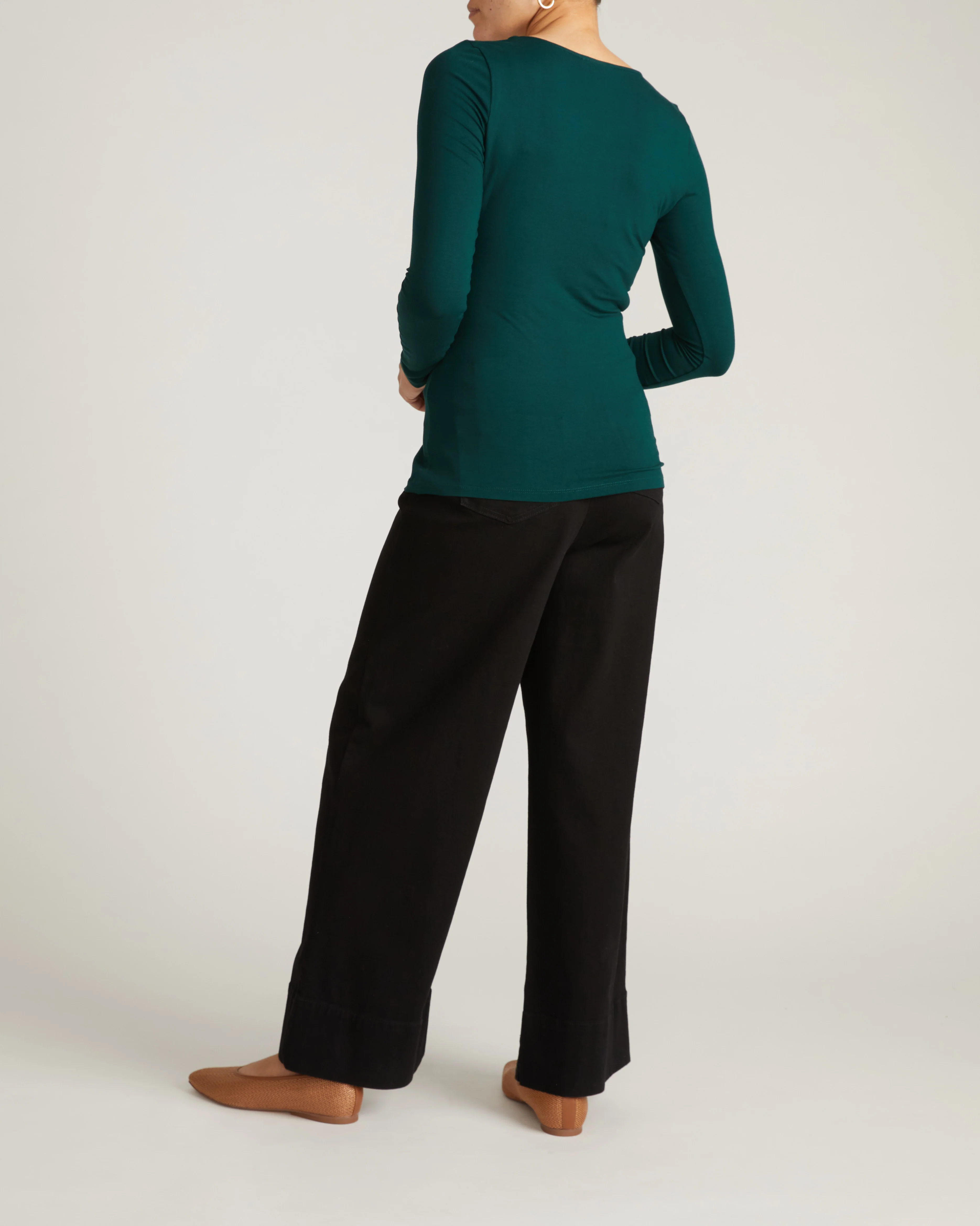 Agatha Liquid Jersey Top - Forest Green - Image 6