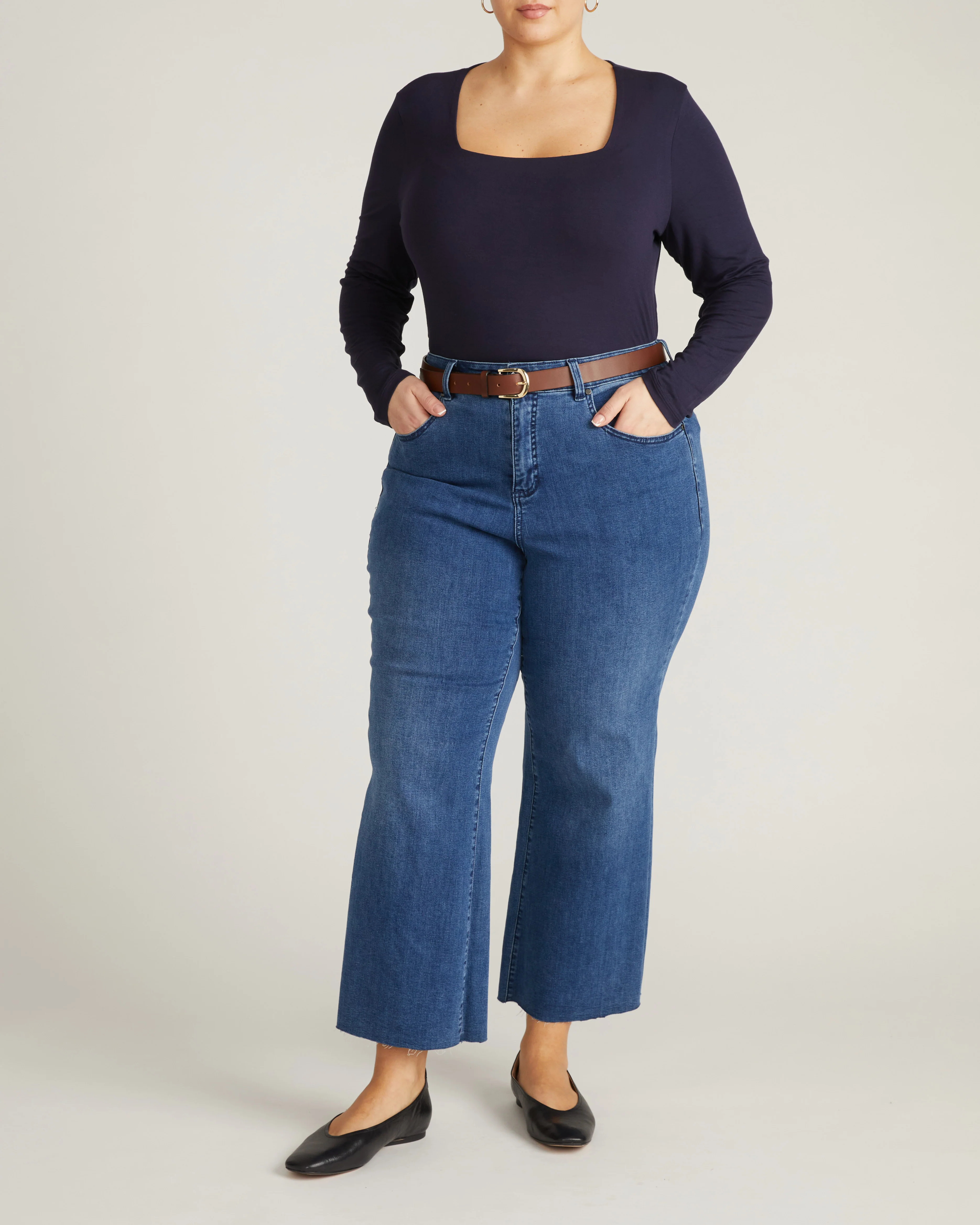 Agatha Liquid Jersey Top - Midnight - Image 4