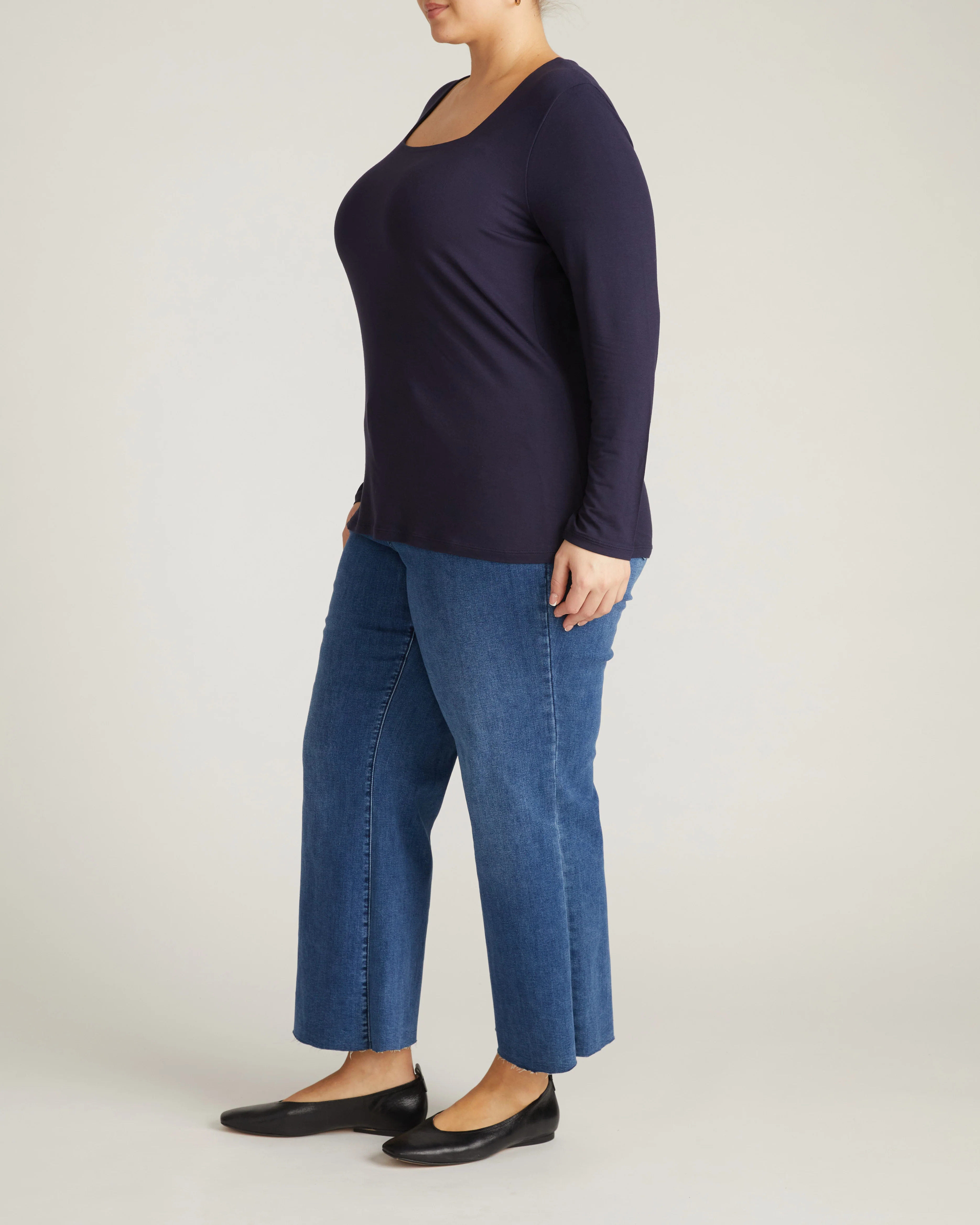 Agatha Liquid Jersey Top - Midnight - Image 5
