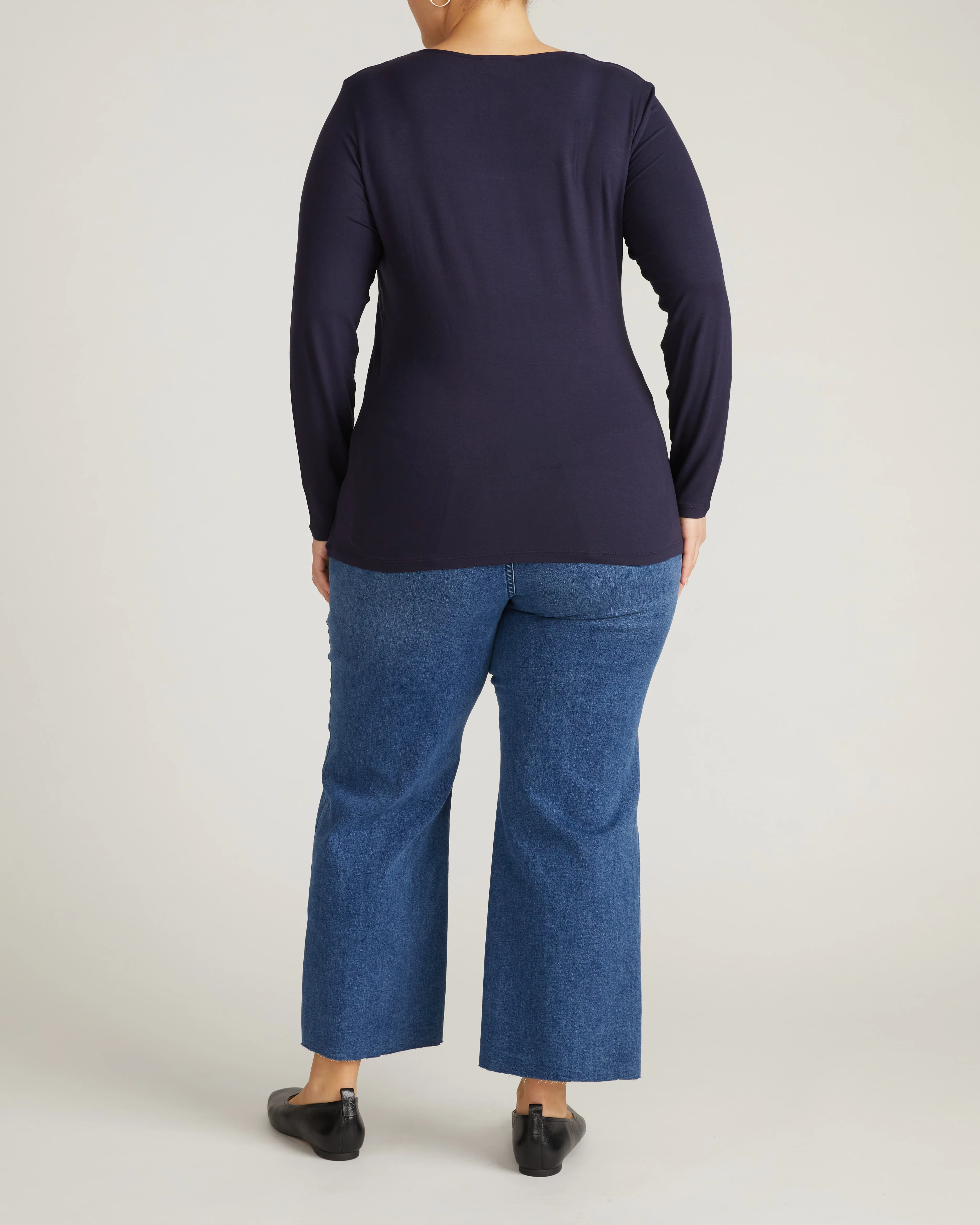 Agatha Liquid Jersey Top - Midnight - Image 6