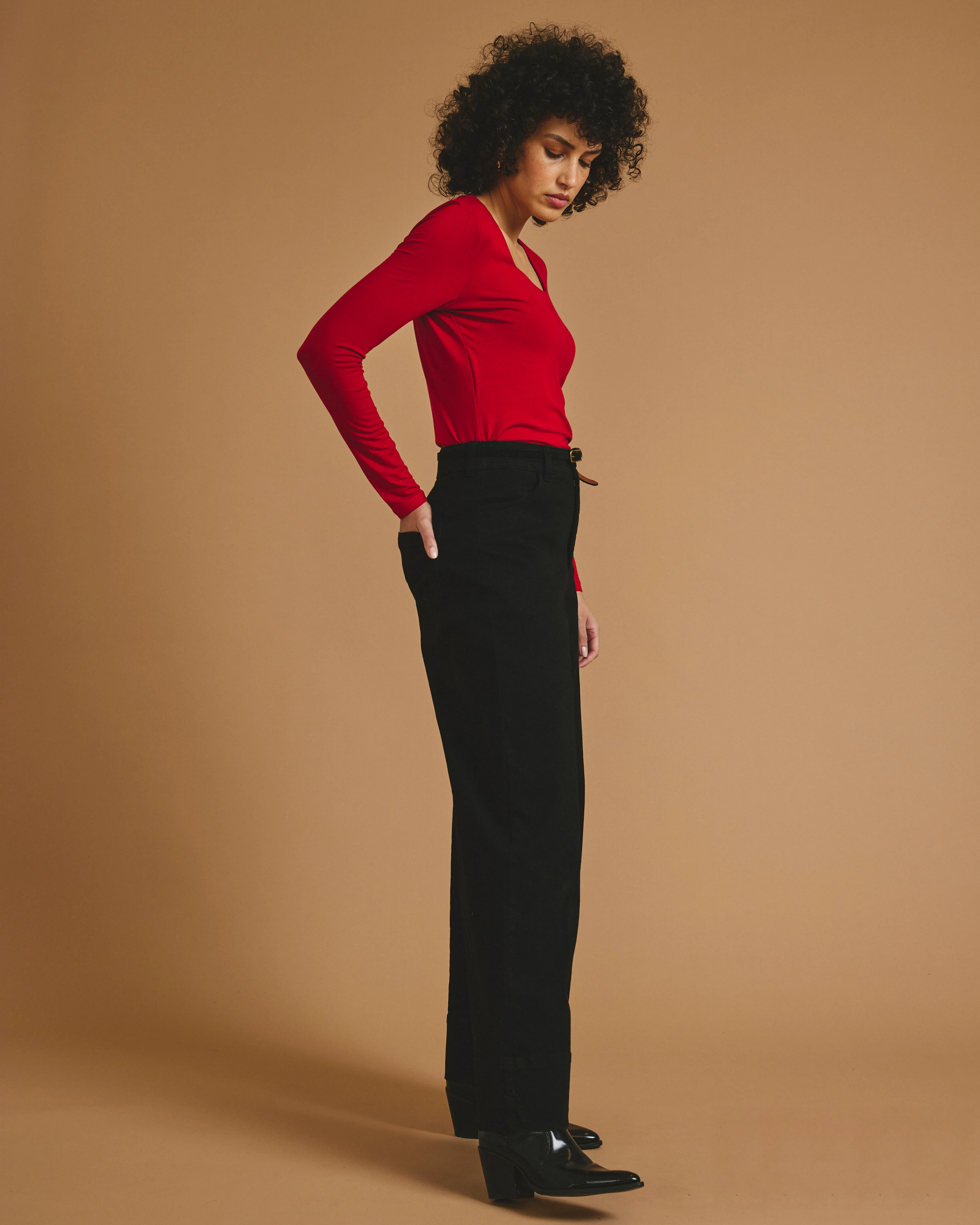 Agatha Liquid Jersey Top - New York Red - Image 3