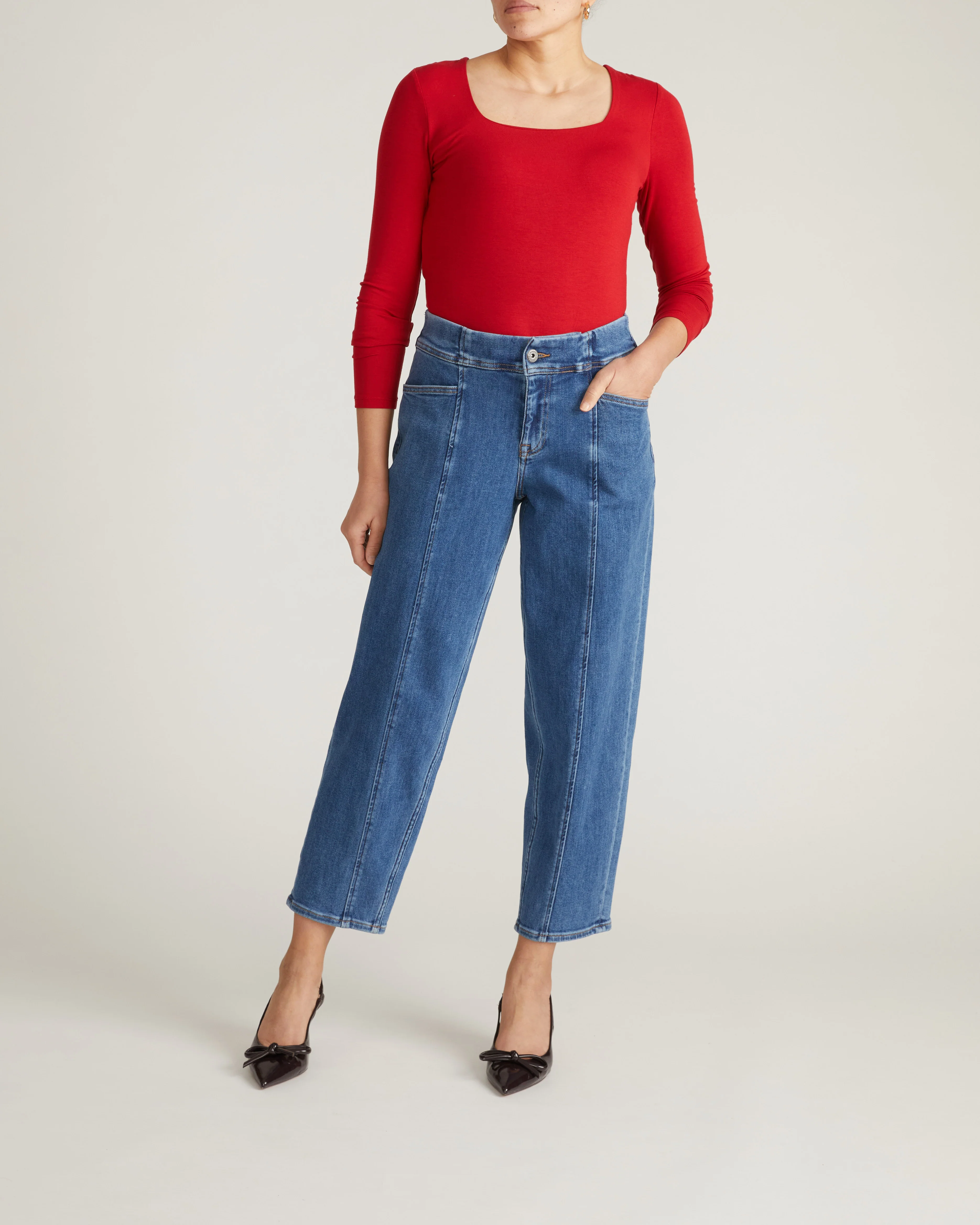 Agatha Liquid Jersey Top - New York Red - Image 4