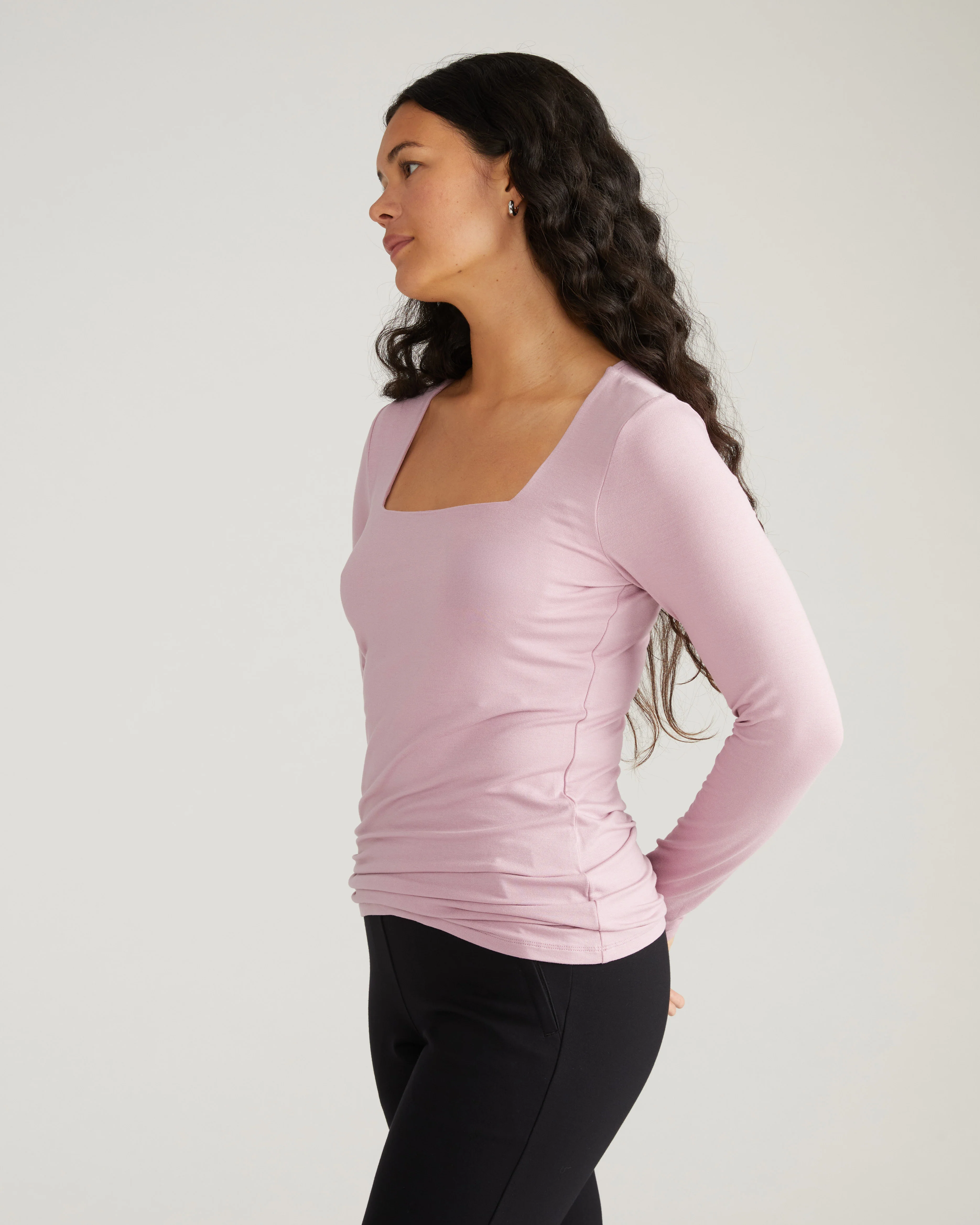 Agatha Liquid Jersey Top - Pale Mauve - Image 3