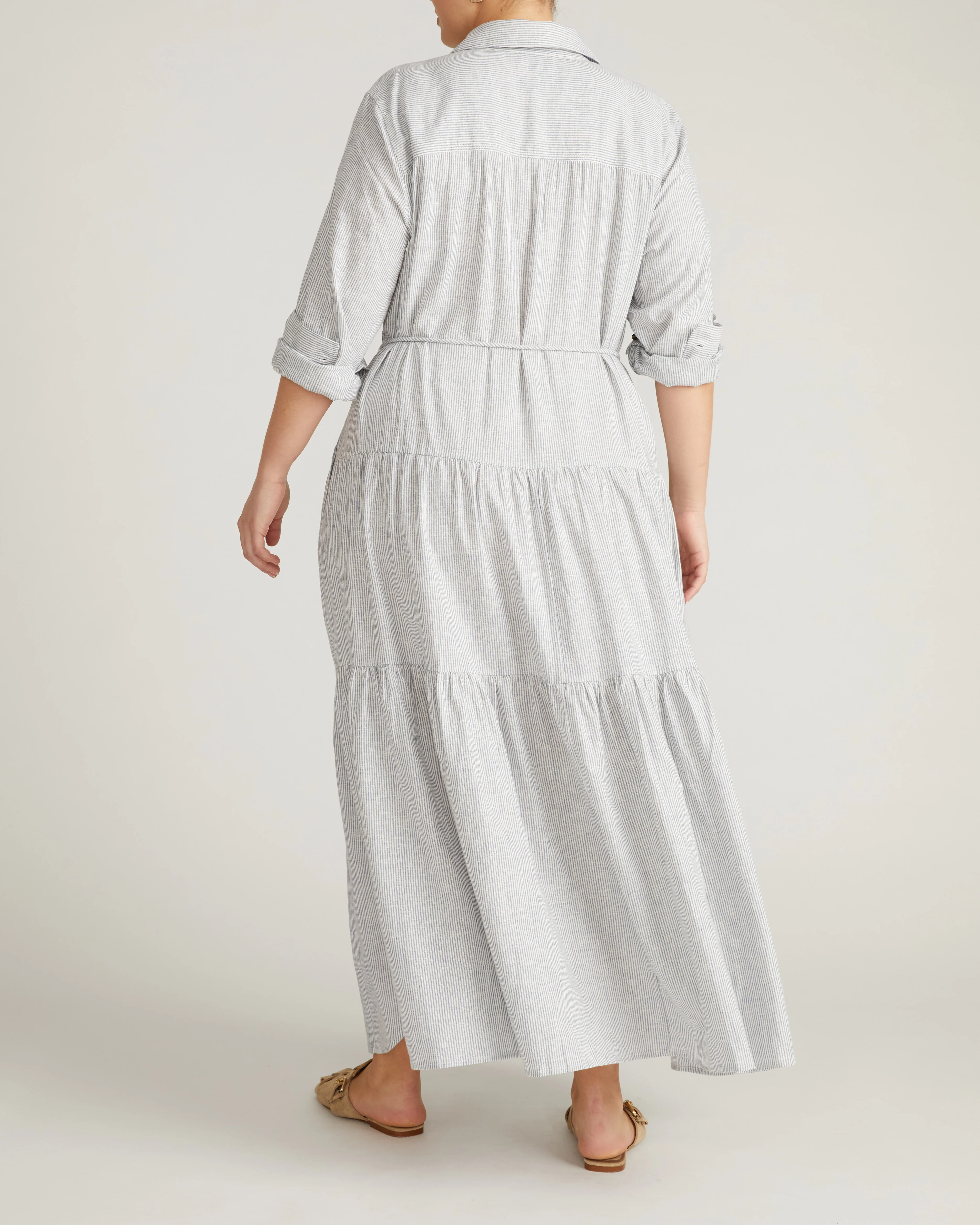 Alix Linen Shirtdress - Beach Stripe - Image 8
