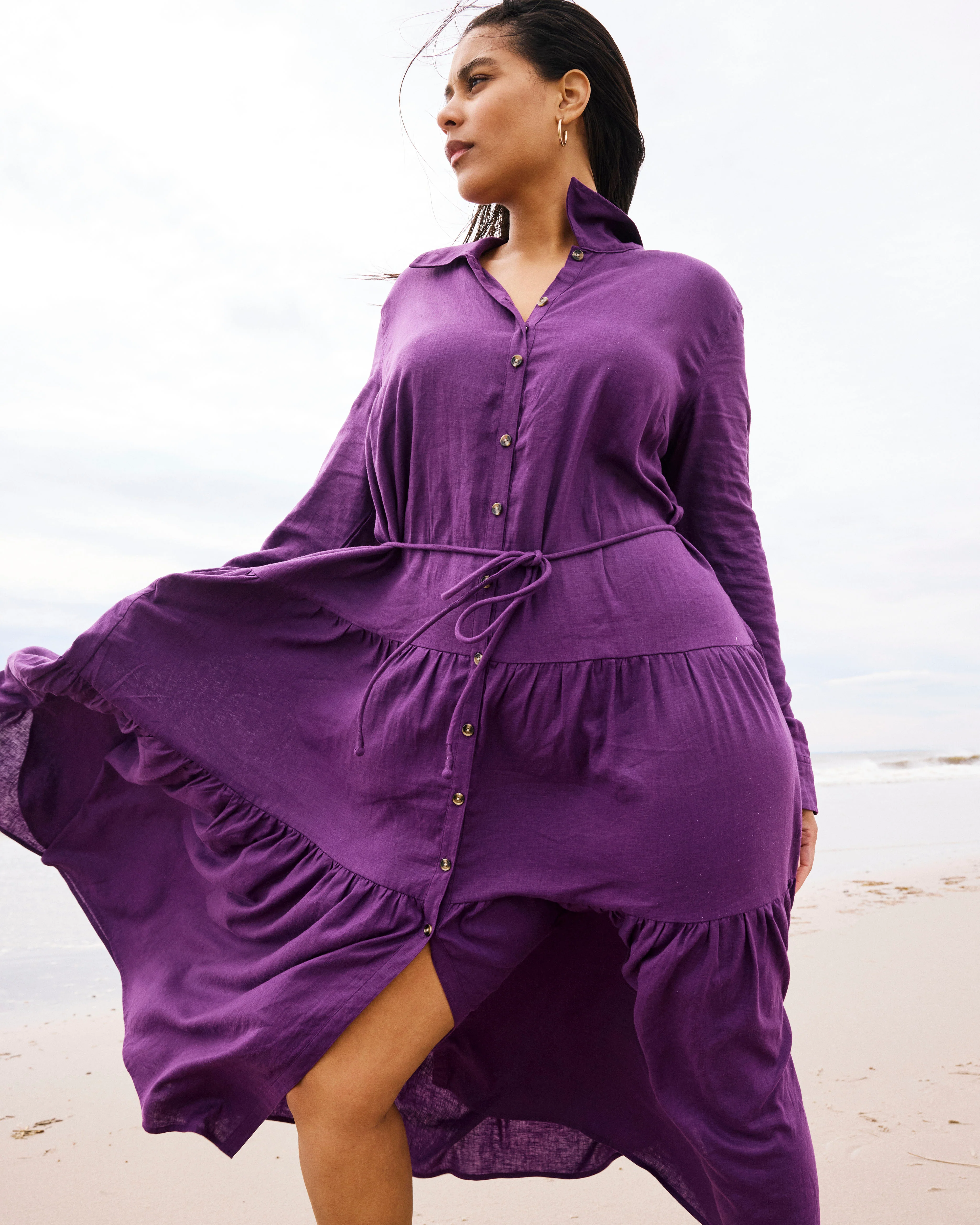 Alix Linen Shirtdress - Dreamy Purple - Image 2