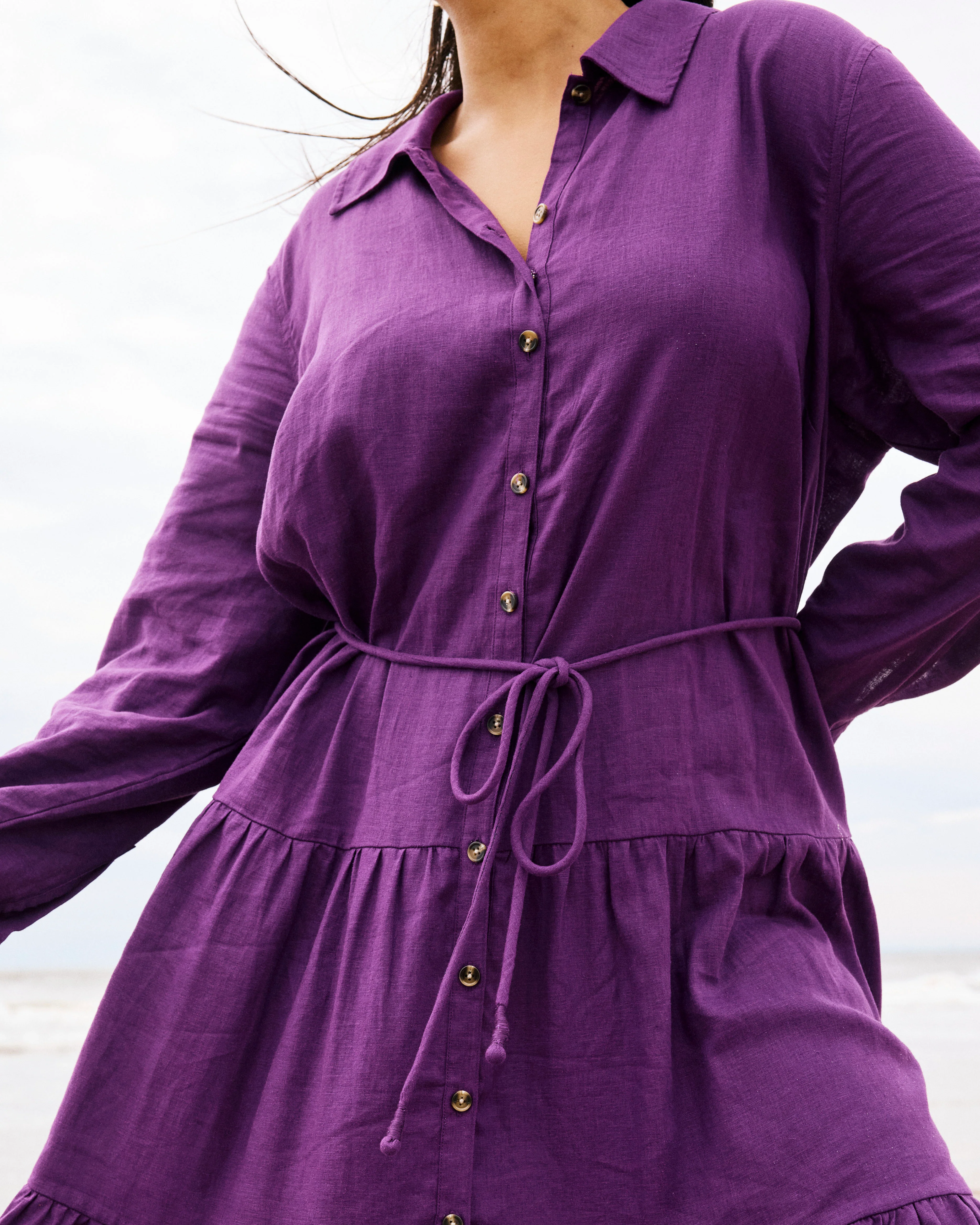Alix Linen Shirtdress - Dreamy Purple - Image 4