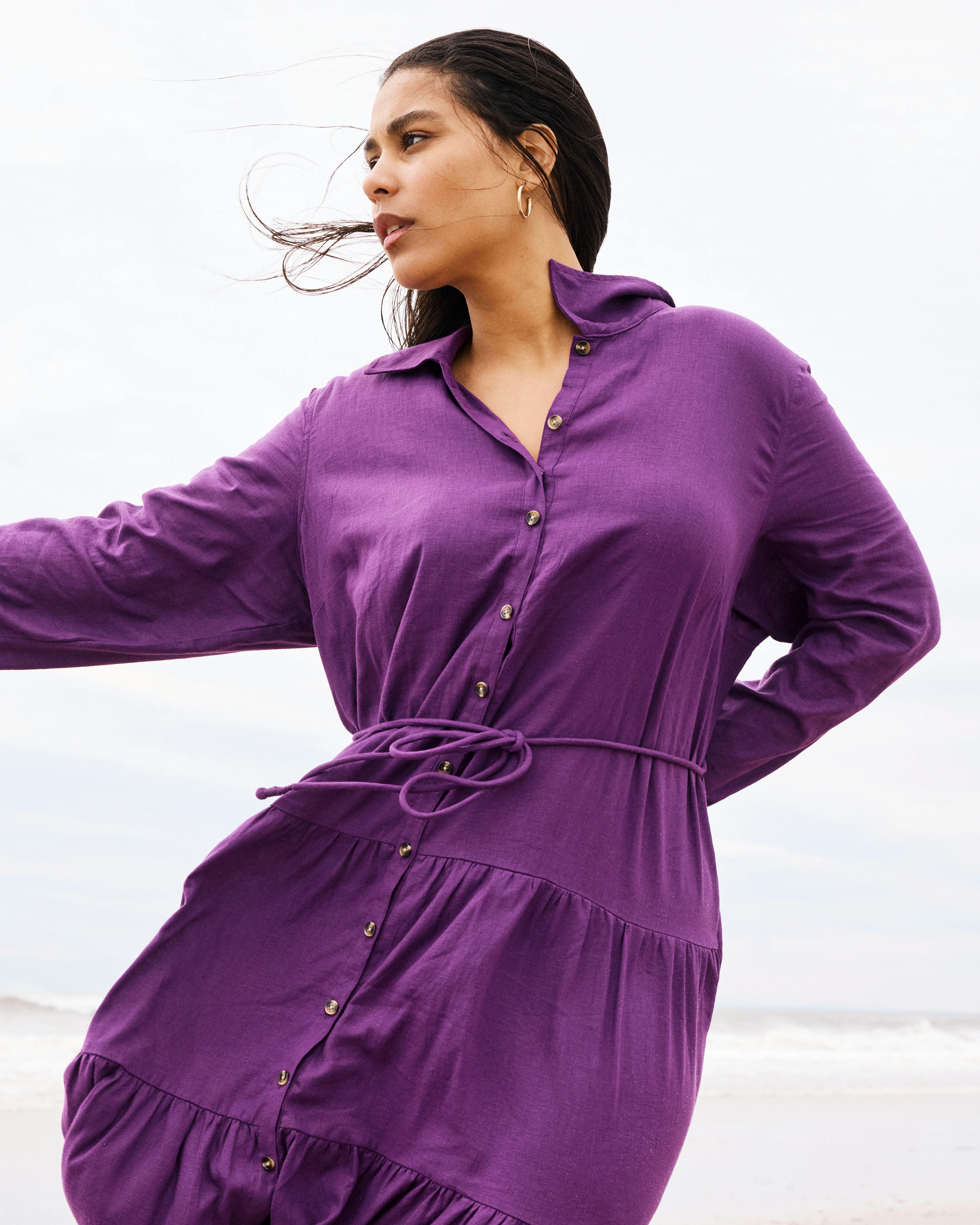 Alix Linen Shirtdress - Dreamy Purple - Image 5