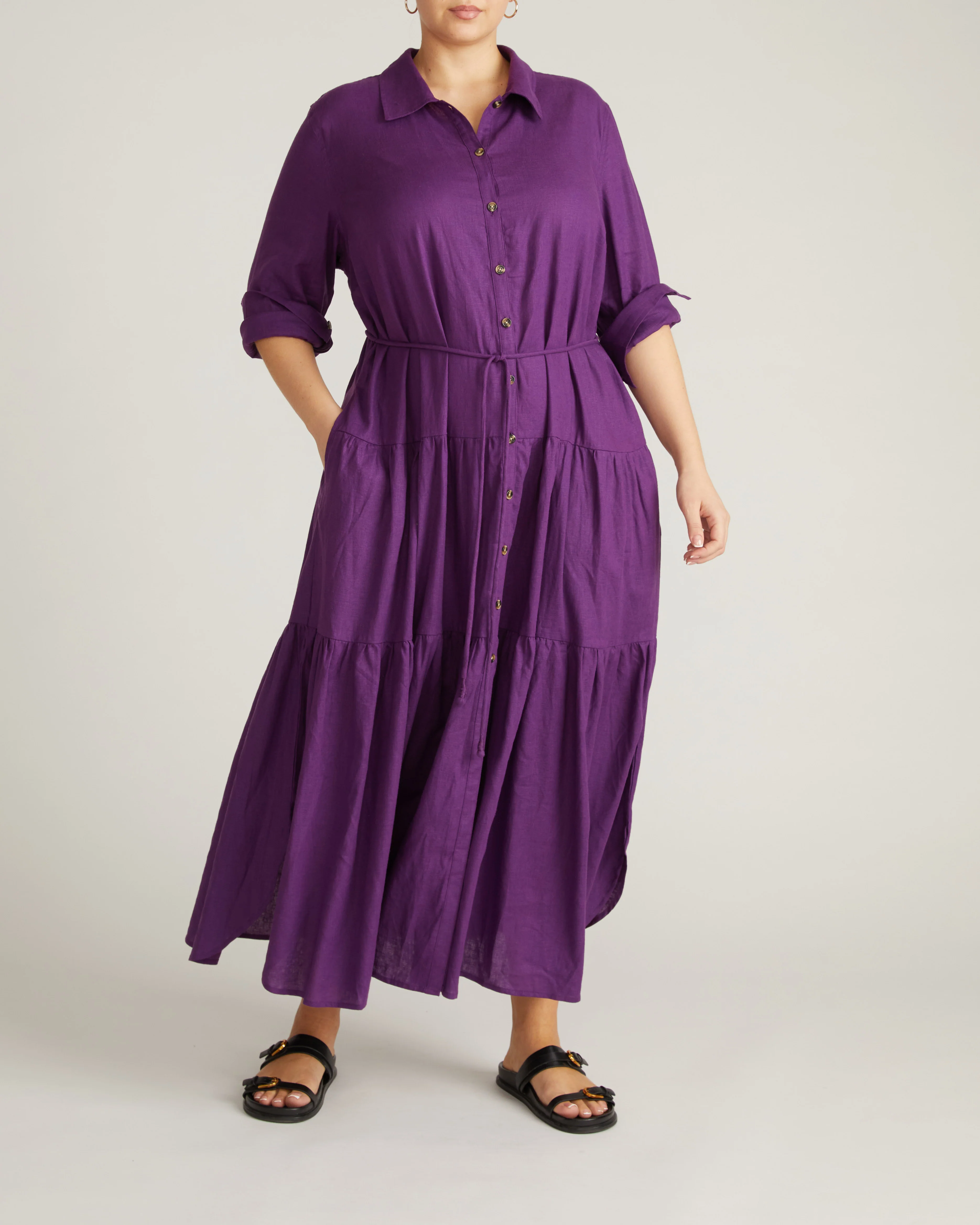 Alix Linen Shirtdress - Dreamy Purple - Image 6