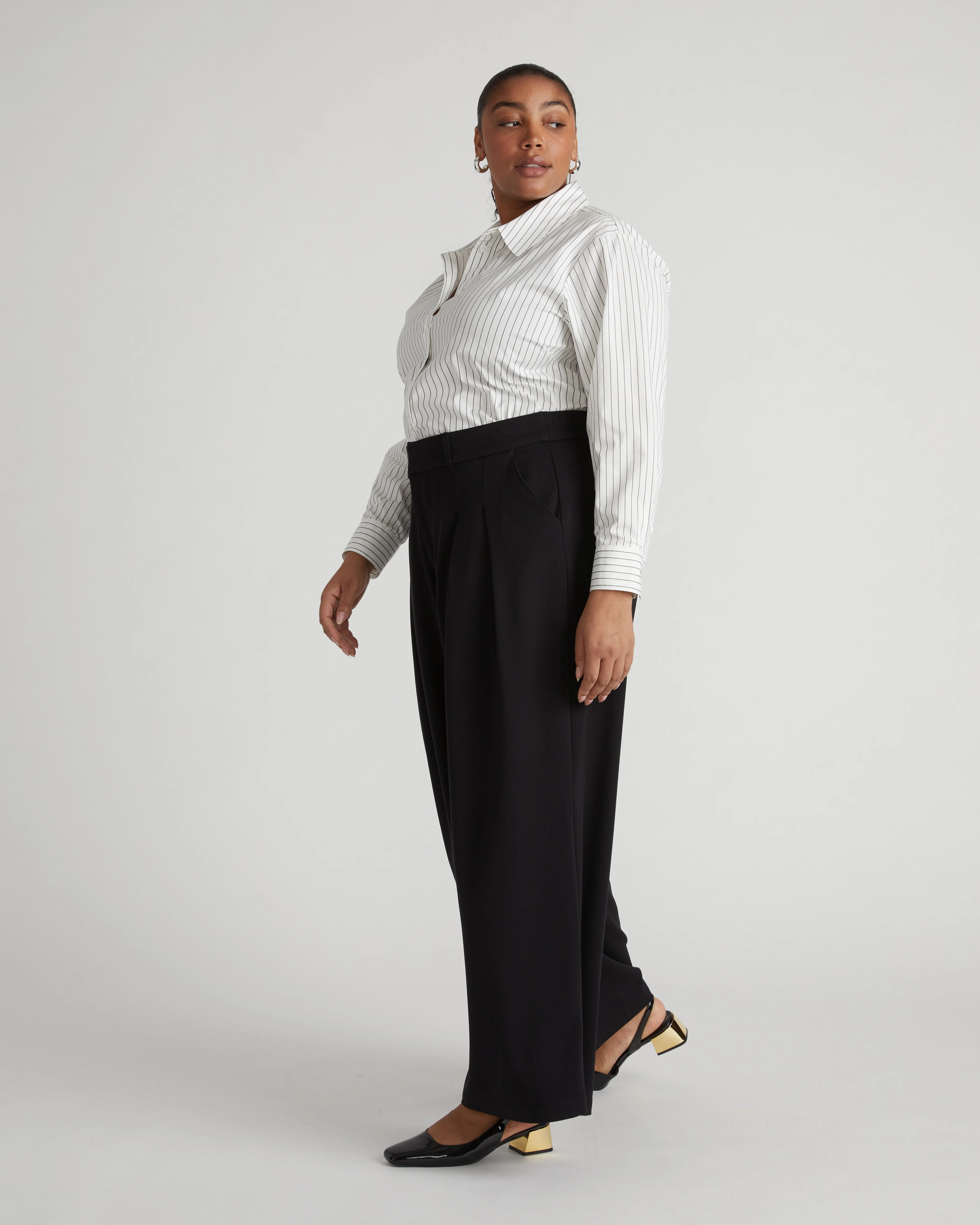 All Day Palais Wide Leg Pants - Black - Image 6
