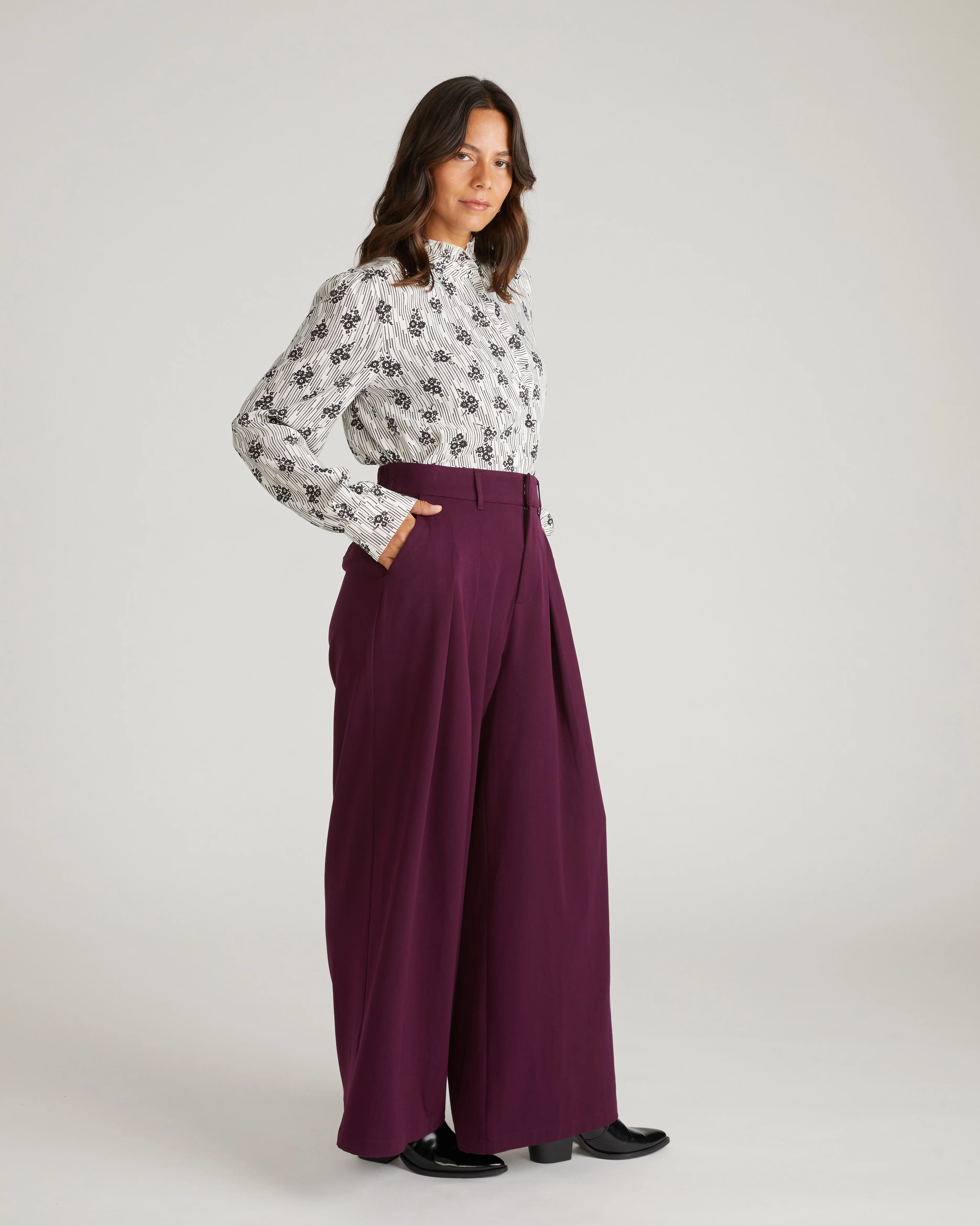 All Day Palais Wide Leg Pants - Gamay - Image 5