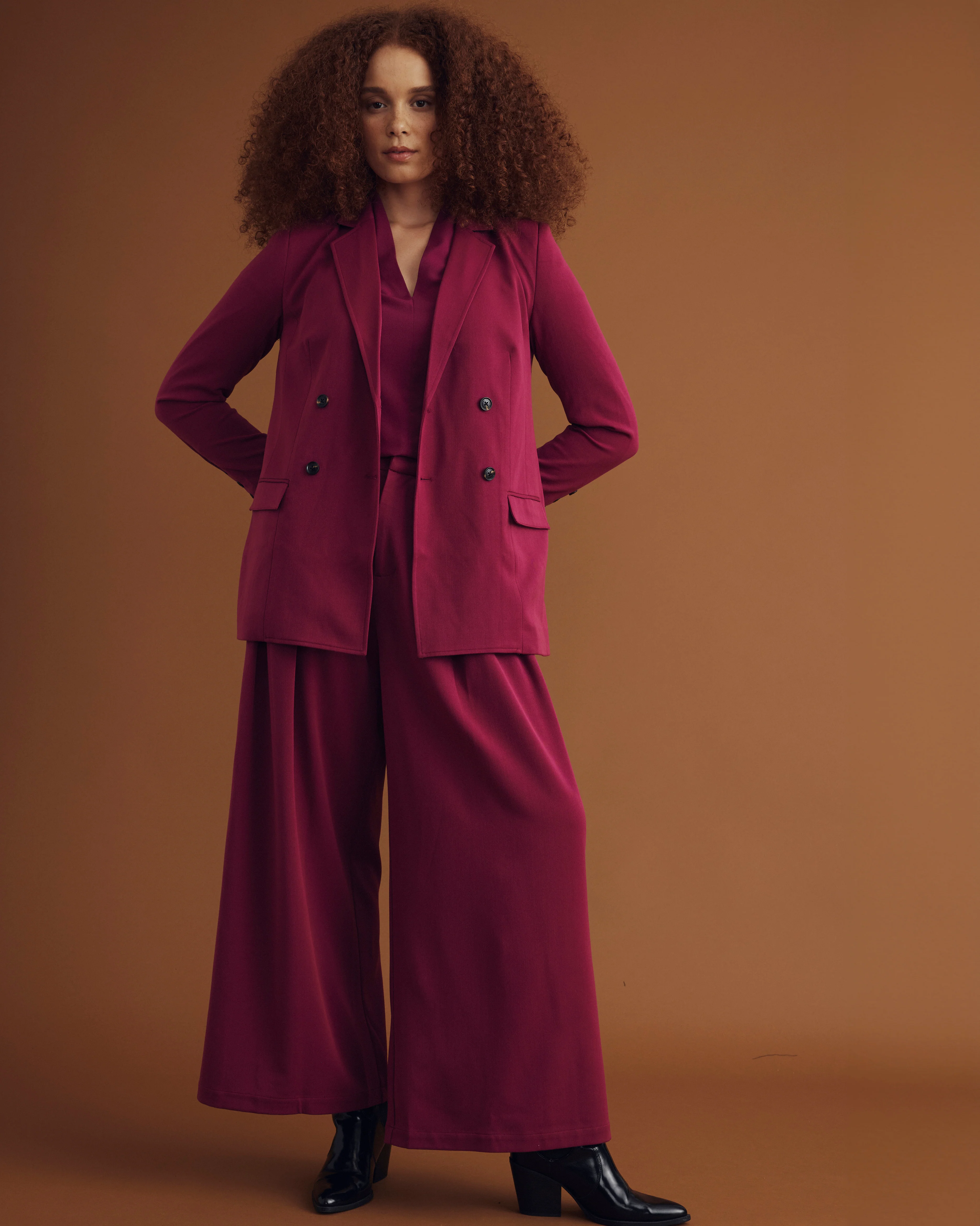All Day Palais Wide Leg Pants - Goji Berry - Image 2