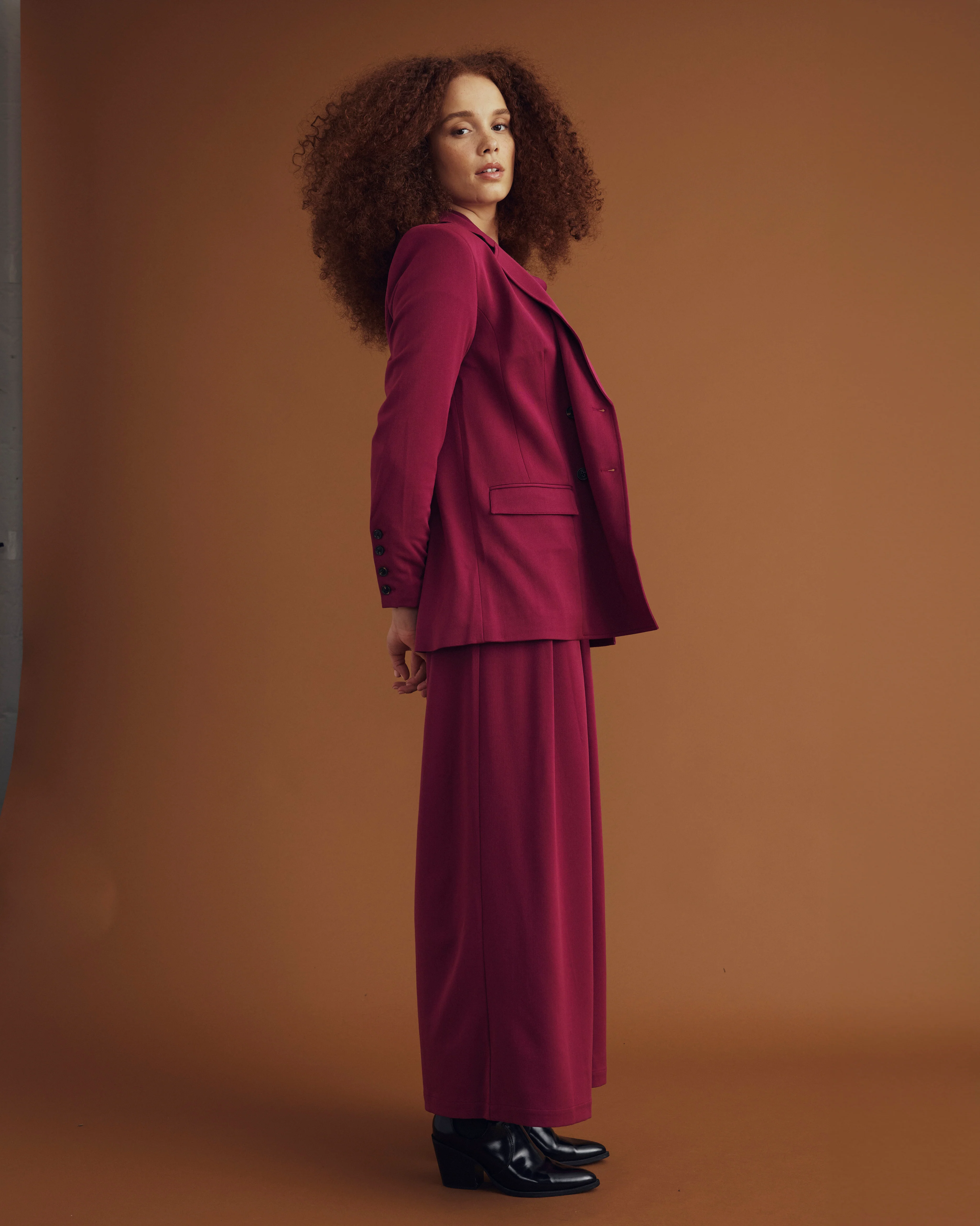 All Day Palais Wide Leg Pants - Goji Berry - Image 6