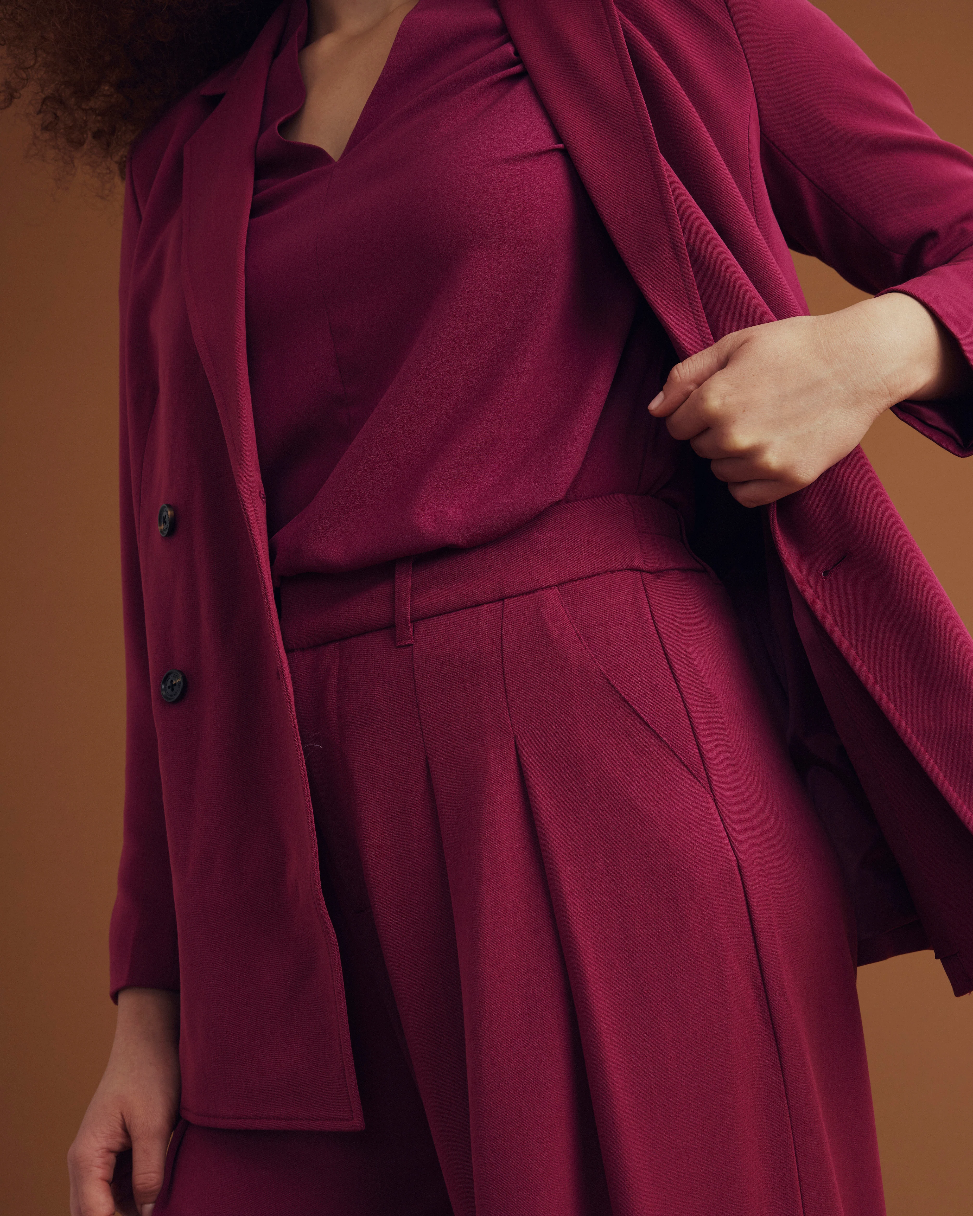 All Day Warren Double Breasted Blazer - Goji Berry - Image 3
