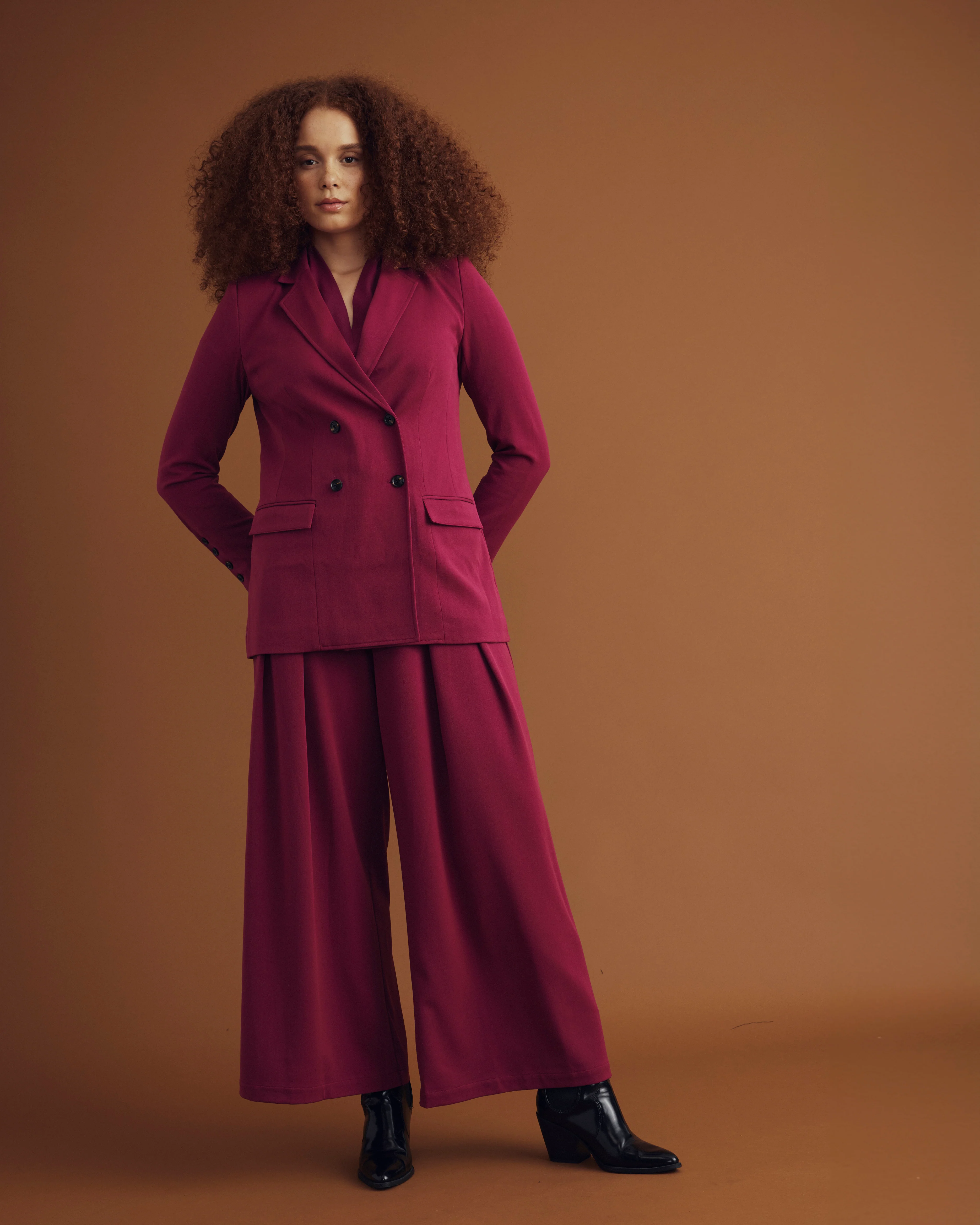 All Day Warren Double Breasted Blazer - Goji Berry - Image 6