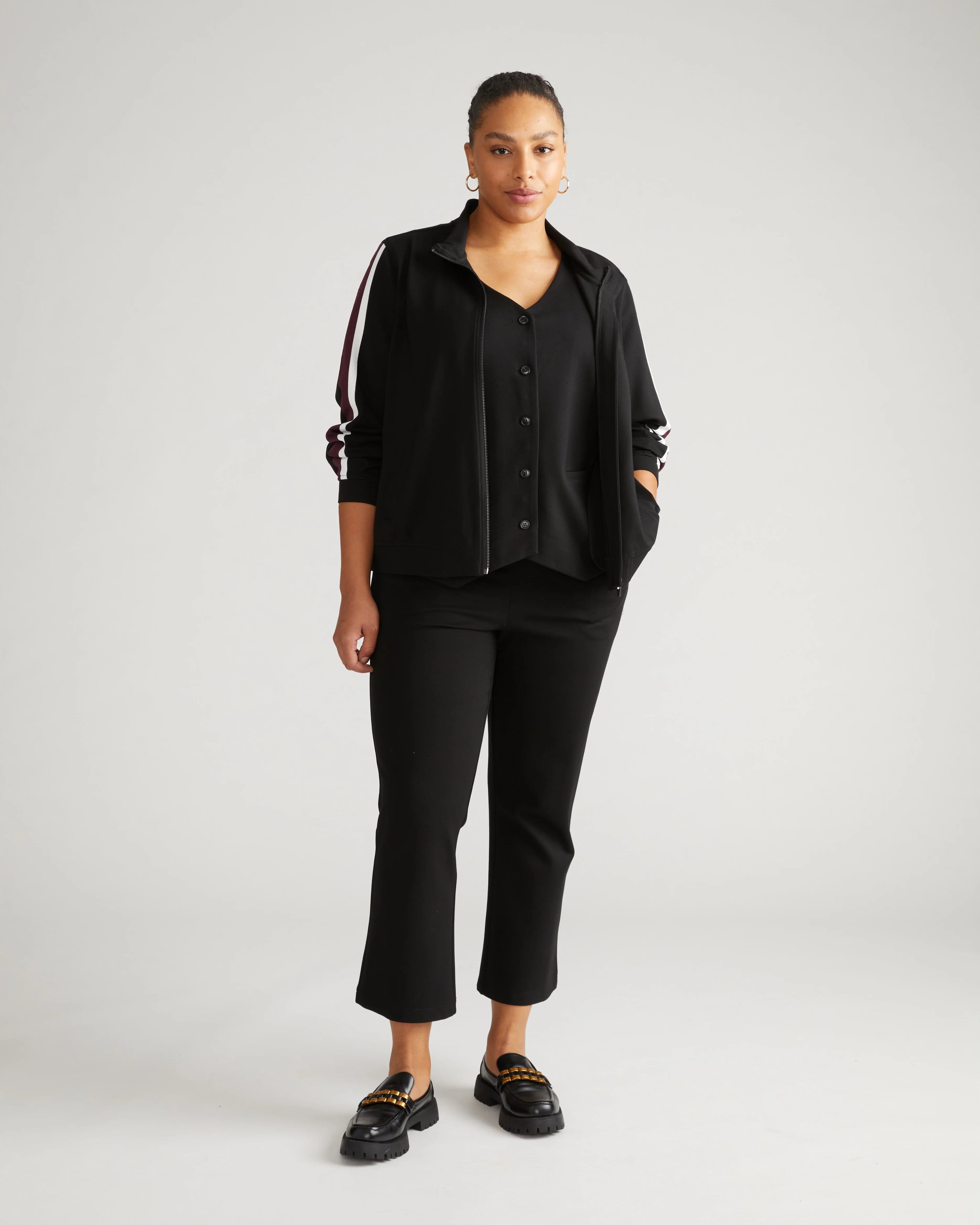 Amaya Ponte Kick Flare Pants - Black - Image 2