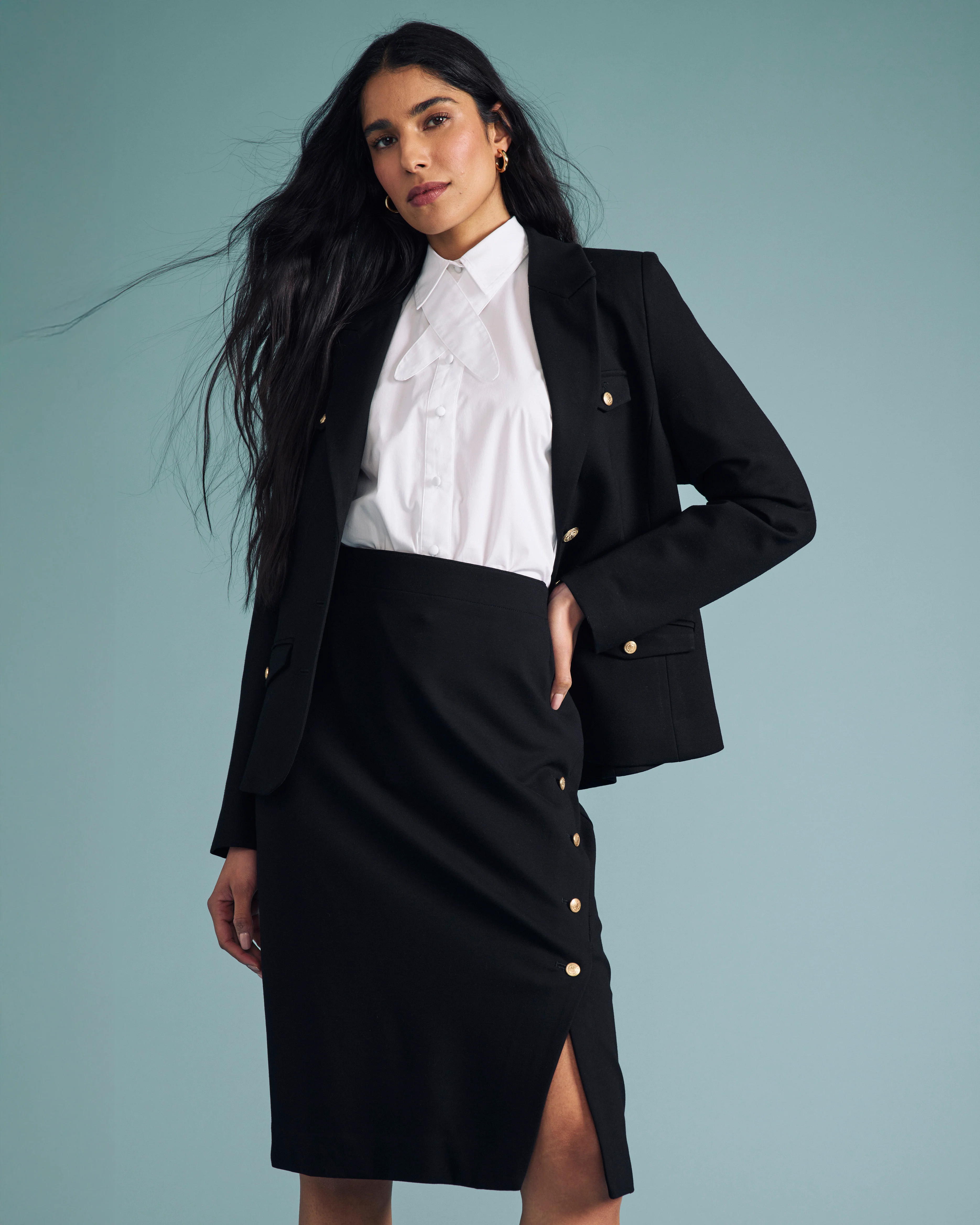 Janet Tie-Neck Cotton Poplin Shirt - White - Image 3