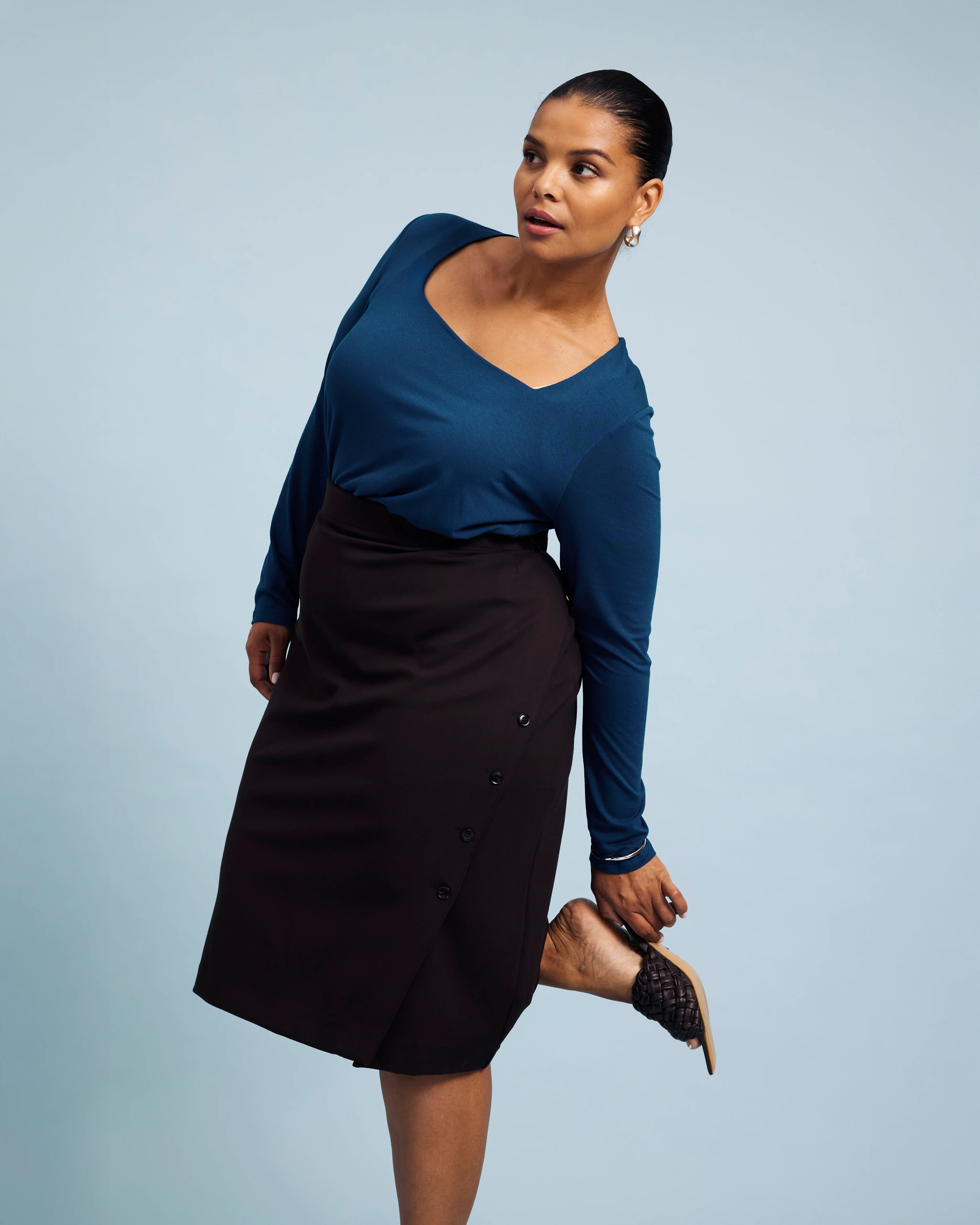 Anya Ponte Skirt - Espresso - Image 2
