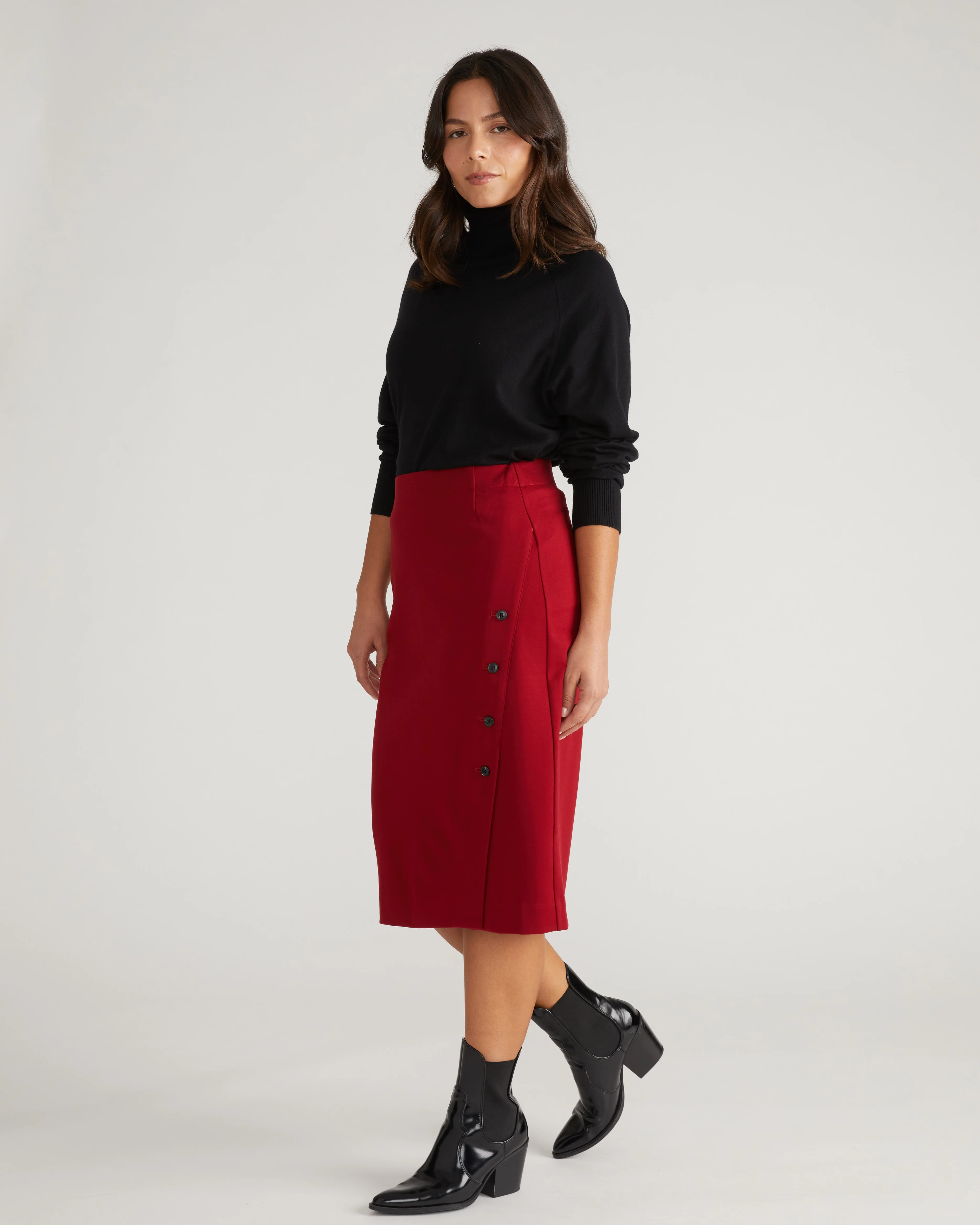Anya Ponte Skirt - Garnet - Image 2