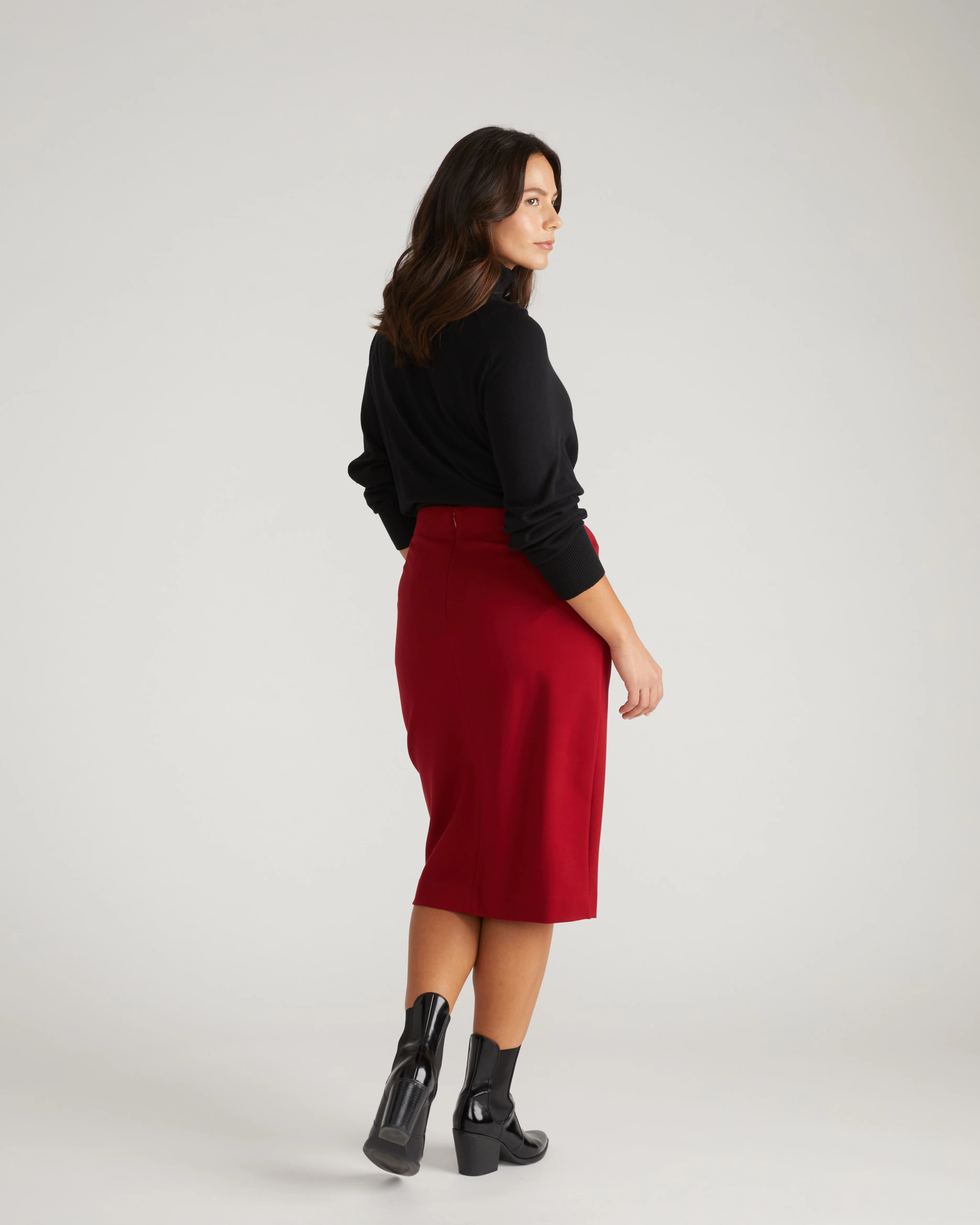 Anya Ponte Skirt - Garnet - Image 3