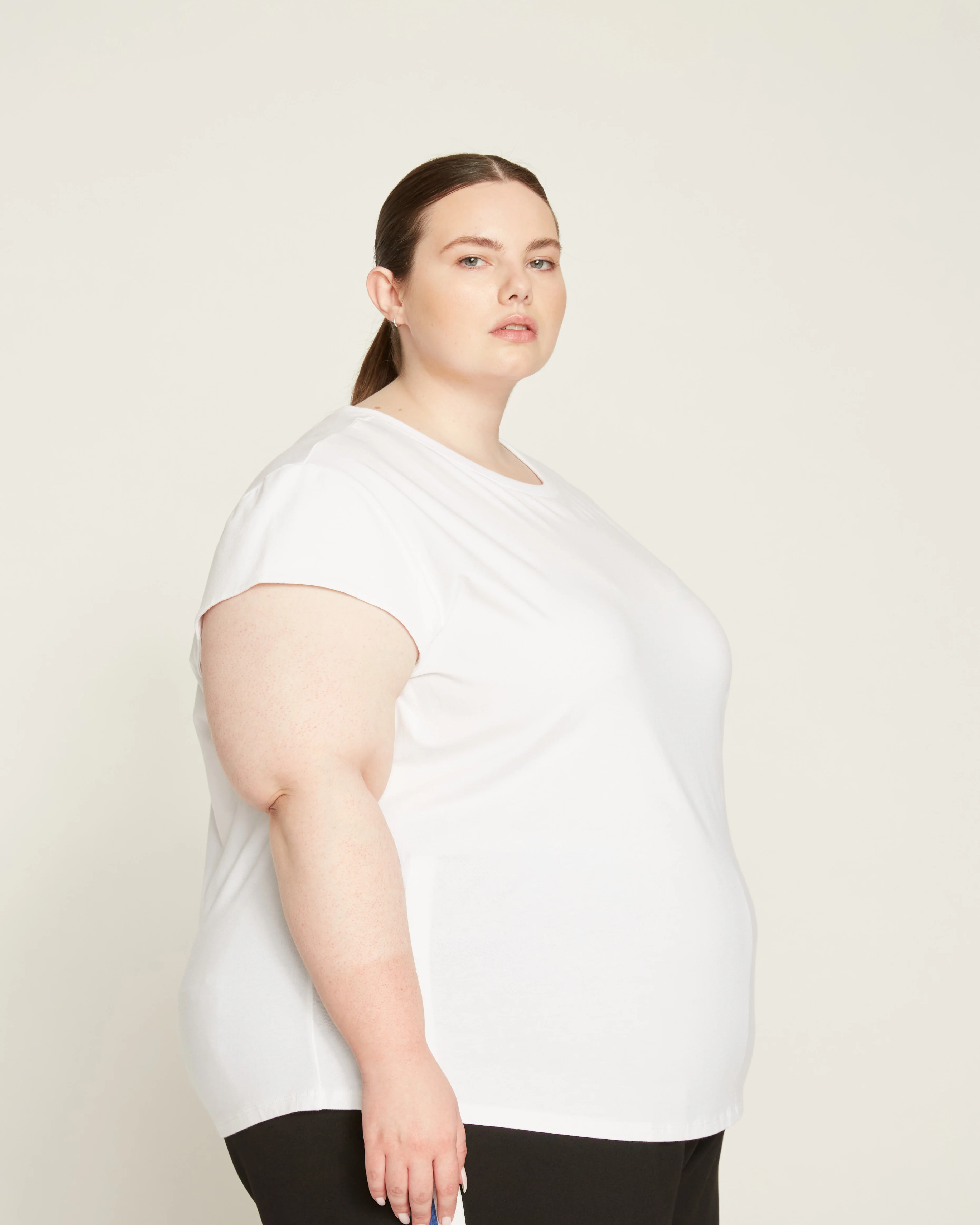 Ashley Cap Sleeve Tee - White - Image 7