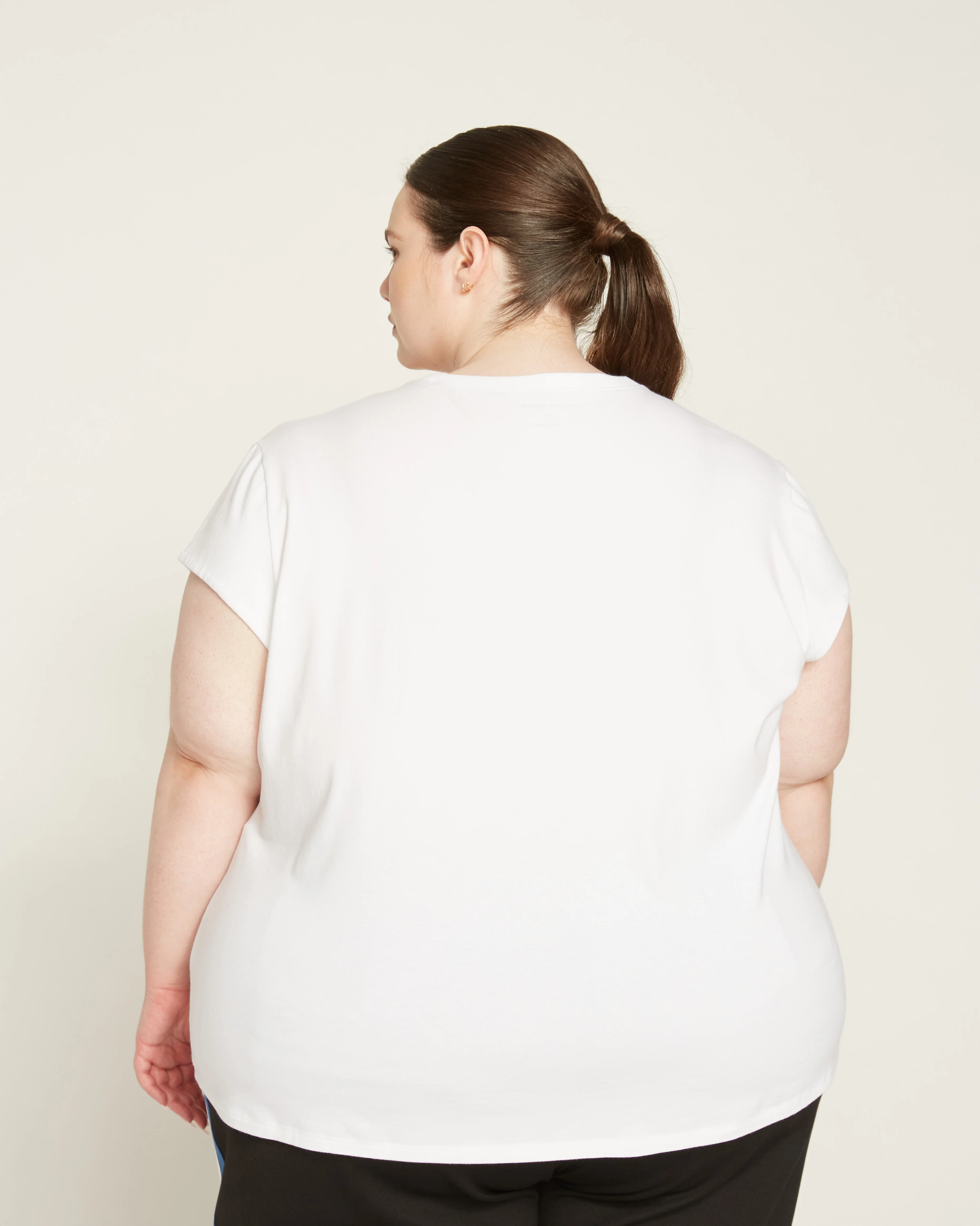 Ashley Cap Sleeve Tee - White - Image 8