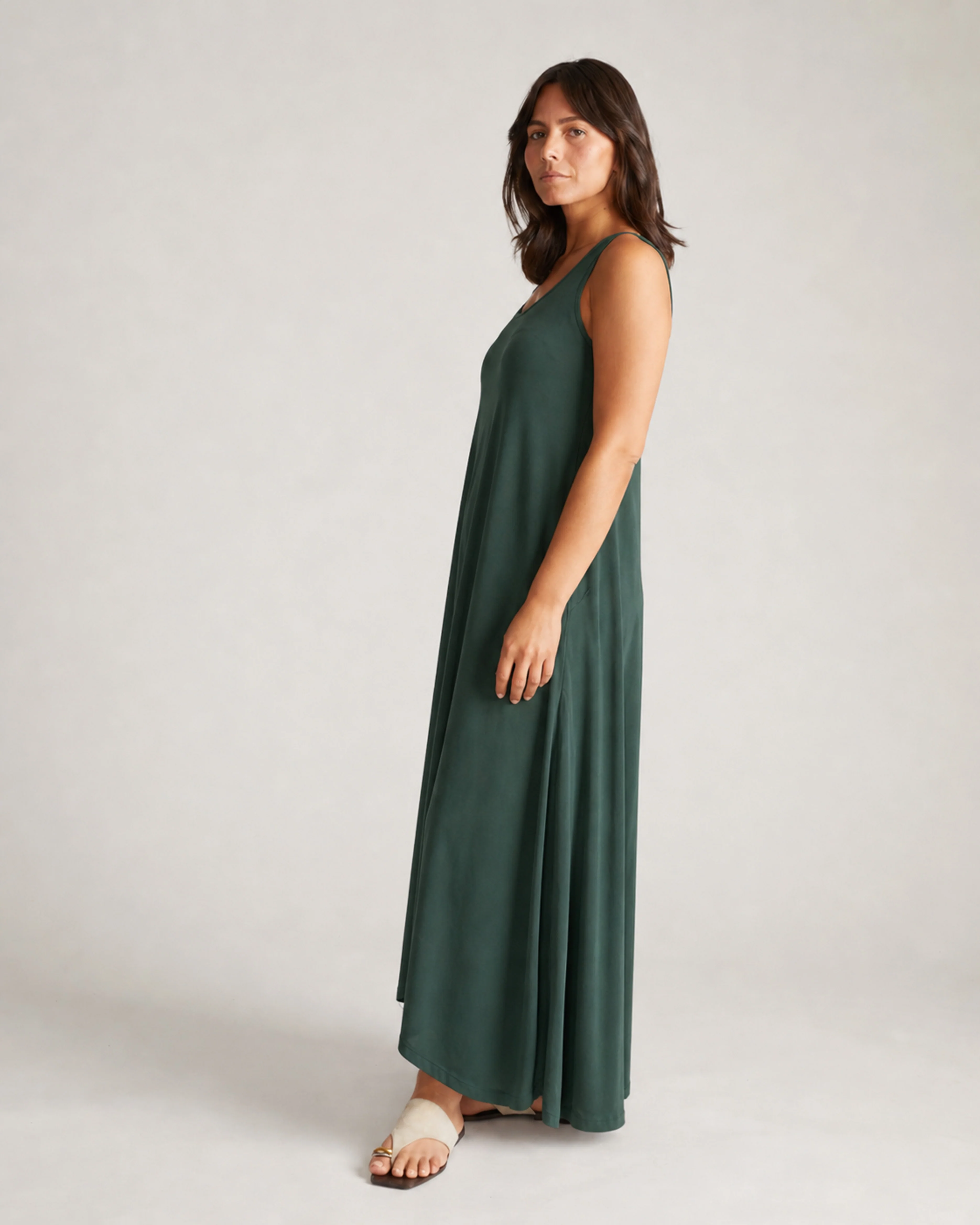 Athena Divine Jersey Dress - Forest Green - Image 2