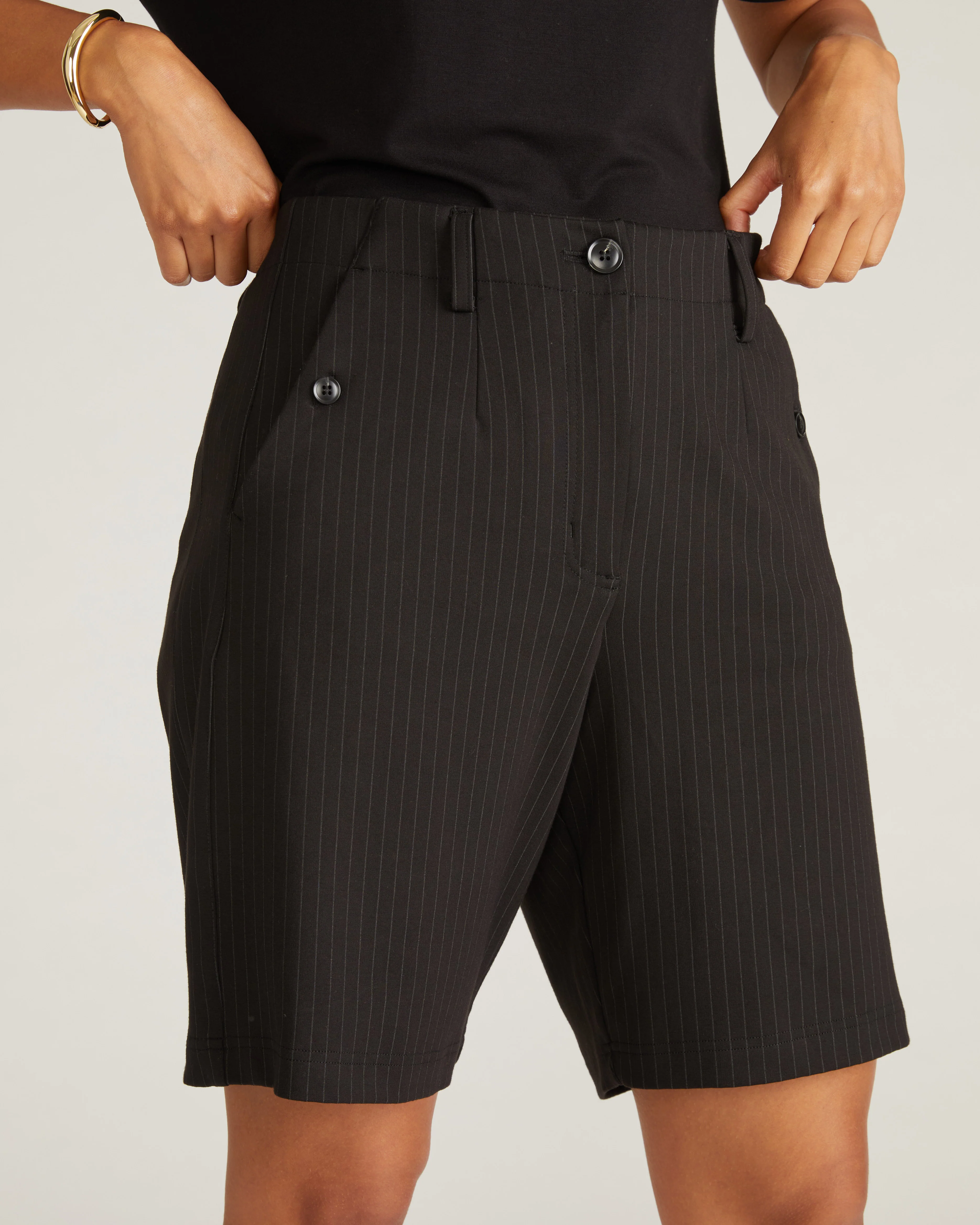 Audrey Ponte Shorts - Slate Pinstripe - Image 2