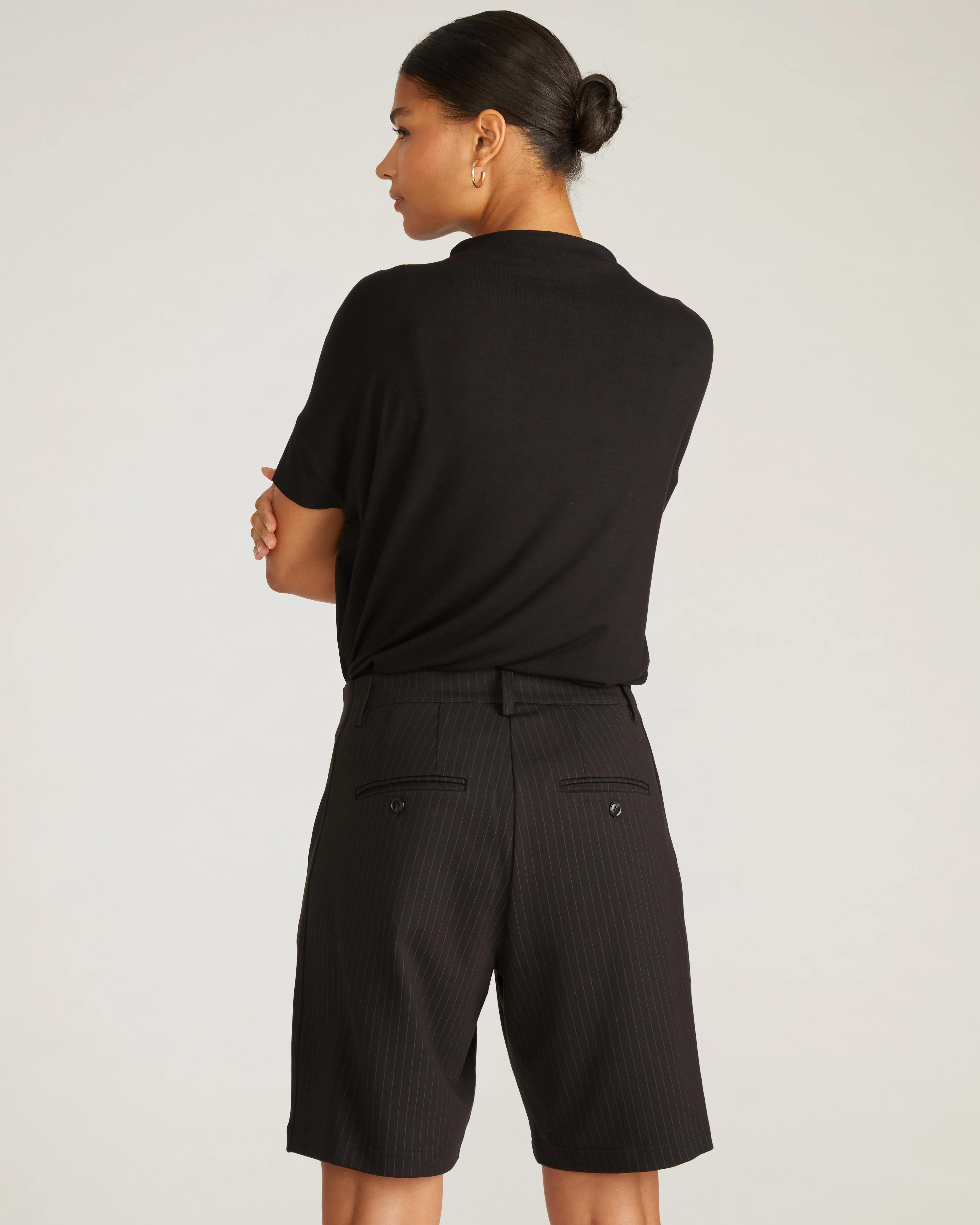 Audrey Ponte Shorts - Slate Pinstripe - Image 4
