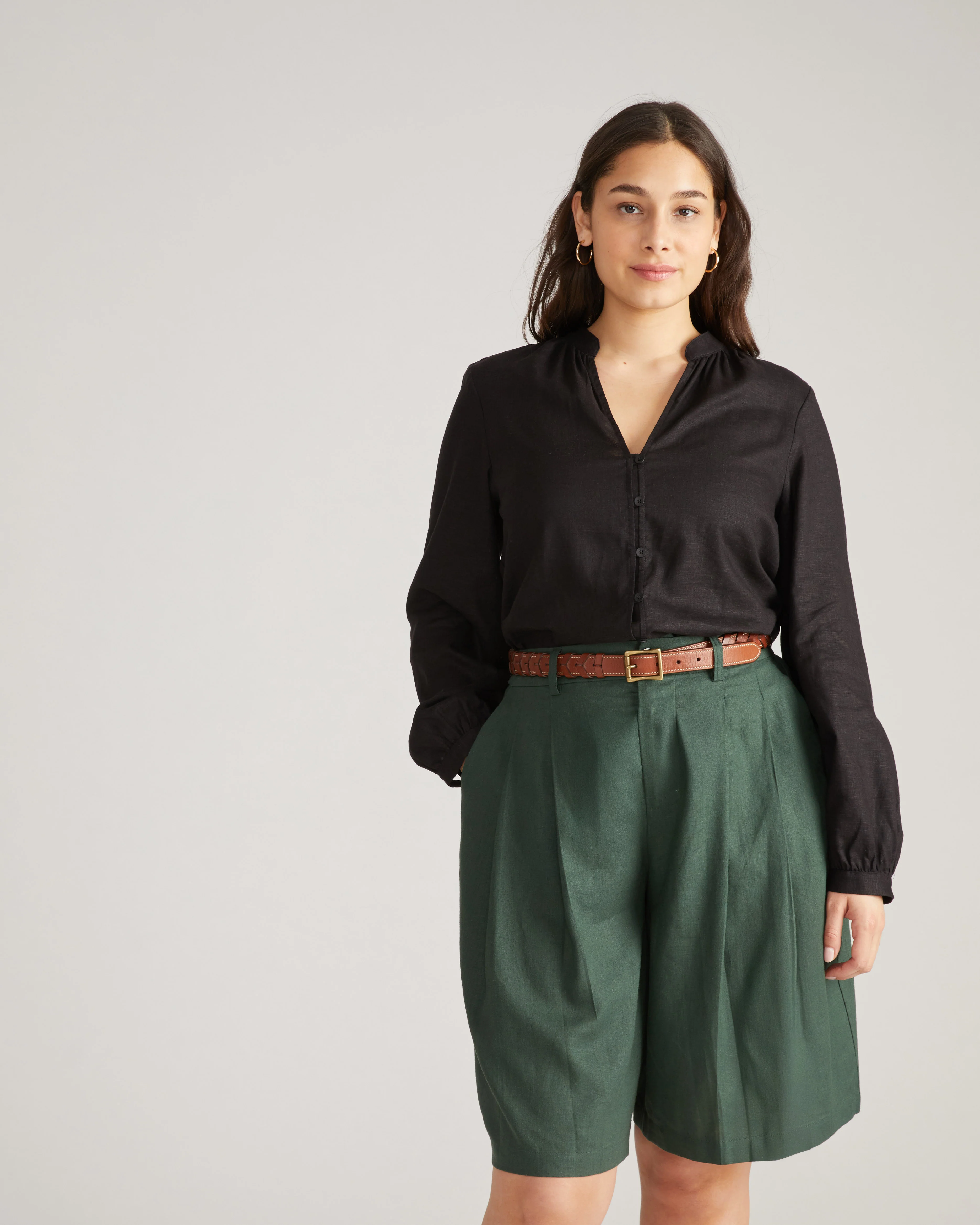 Avalon Linen Blouse - Black - Image 3