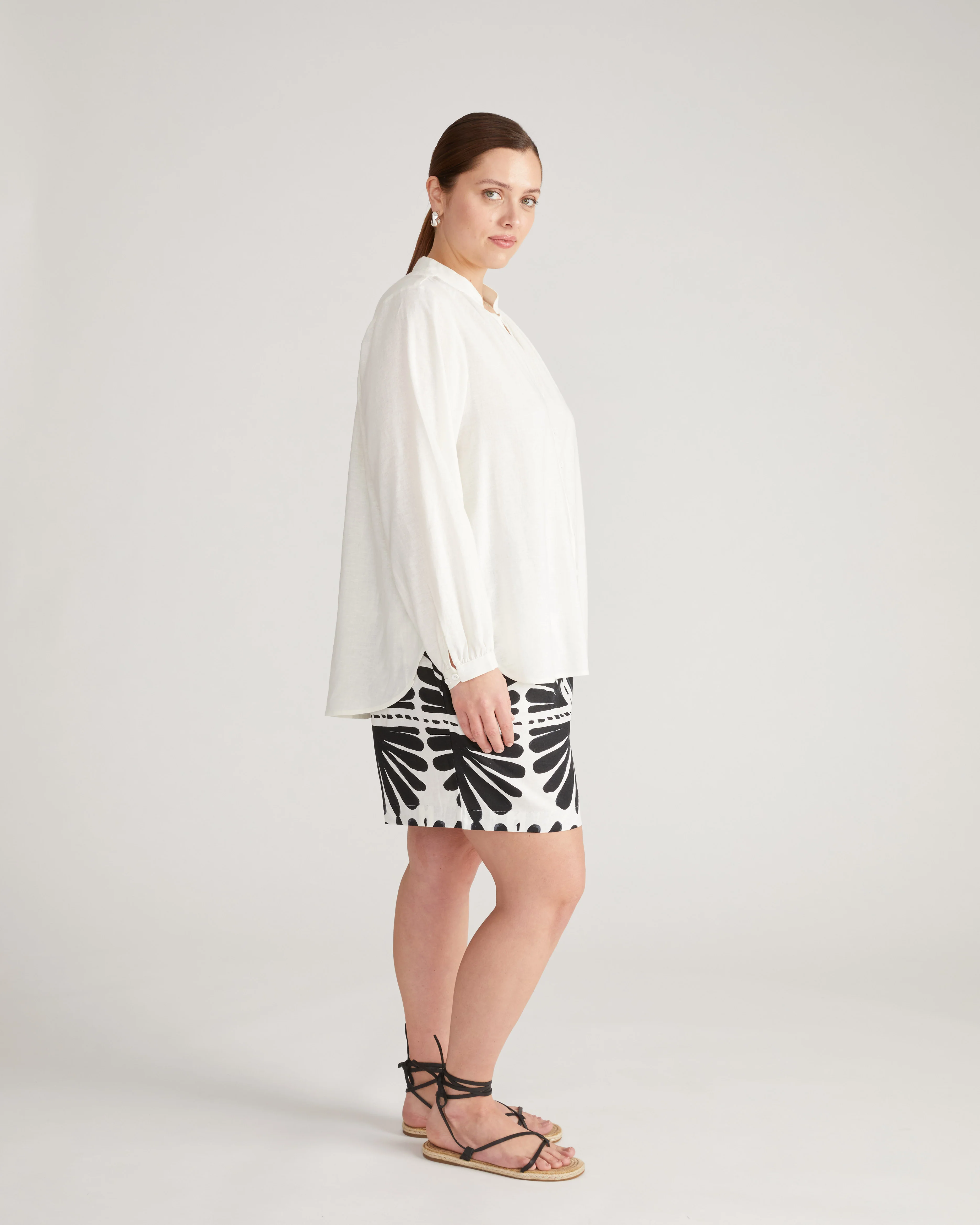 Avalon Linen Blouse - Natural White - Image 2