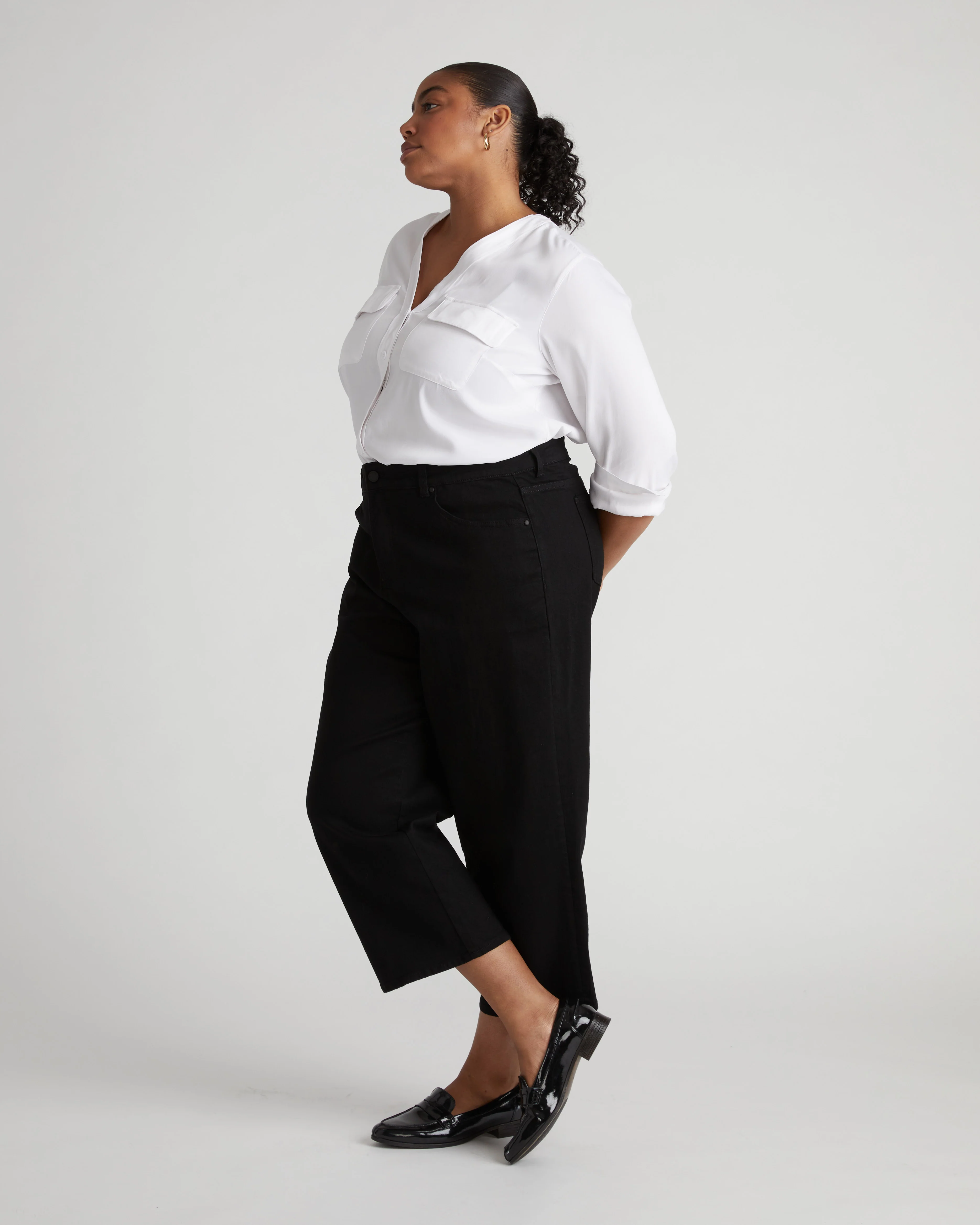 Bae Boyfriend Crop Jeans - Jet Black - Image 2