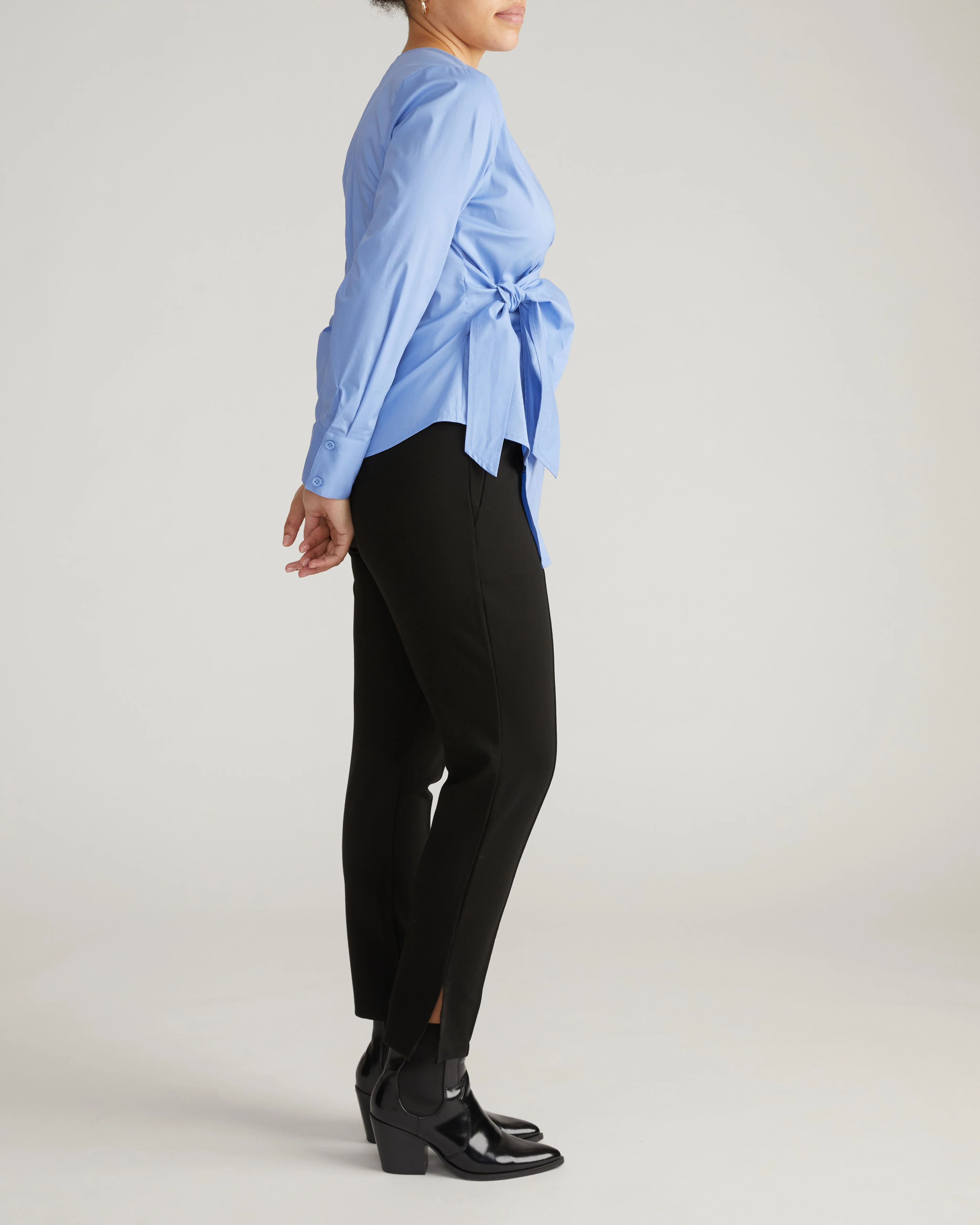 Beacon Stretch Poplin Wrap Shirt - Soft Blue - Image 5