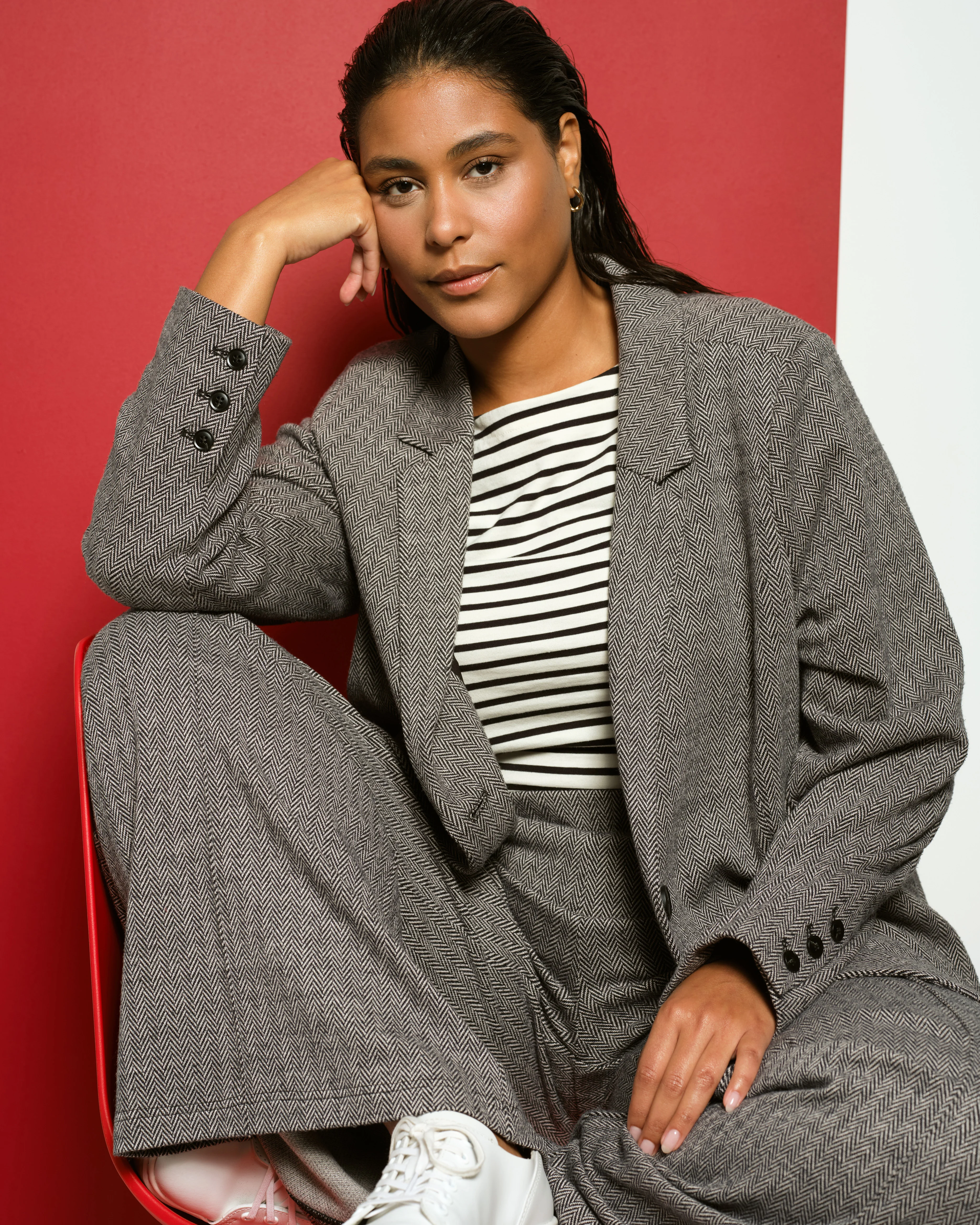 Beas Ponte Blazer - Herringbone Tweed - Image 4