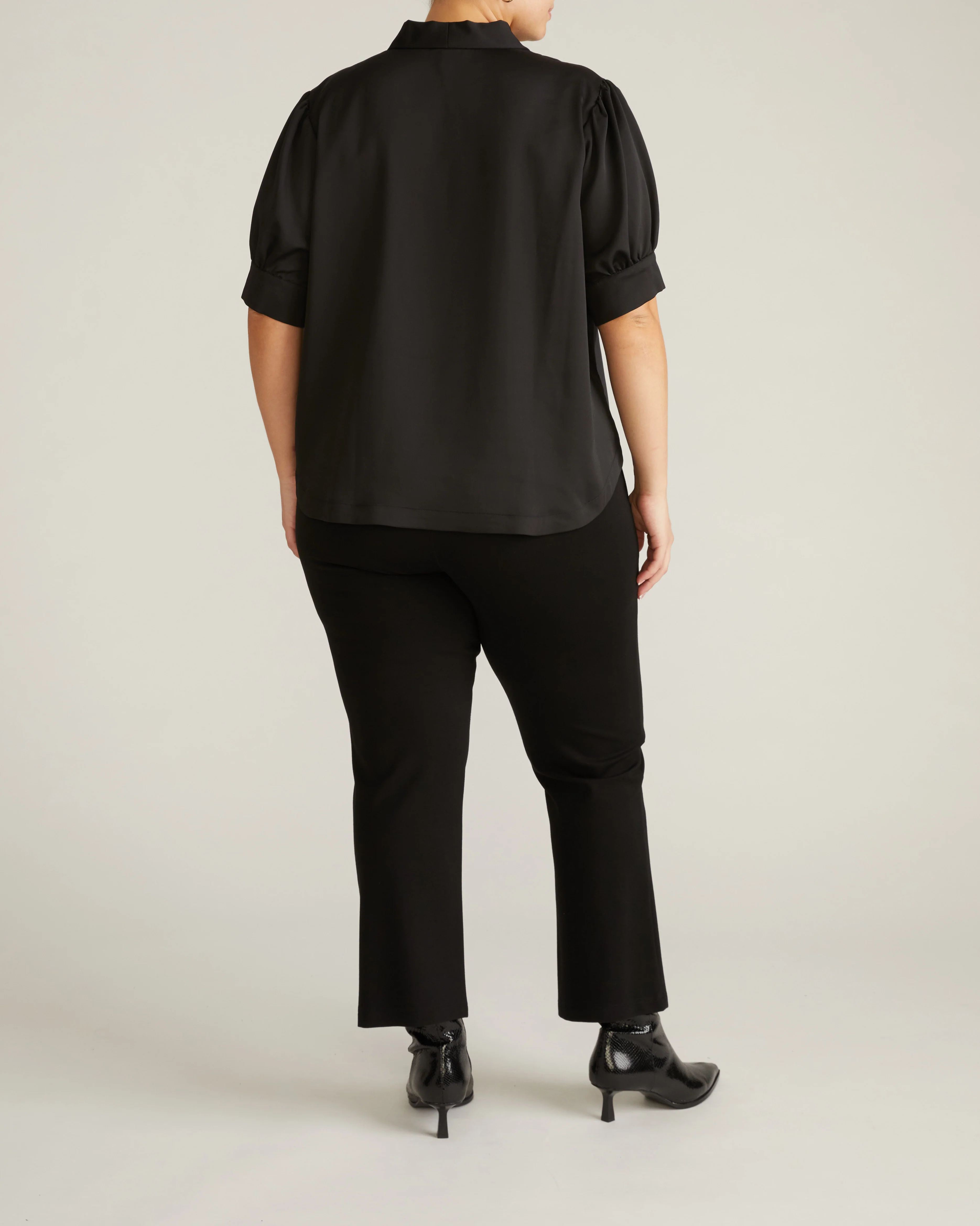 Beatrice Soft Satin Top - Black - Image 5