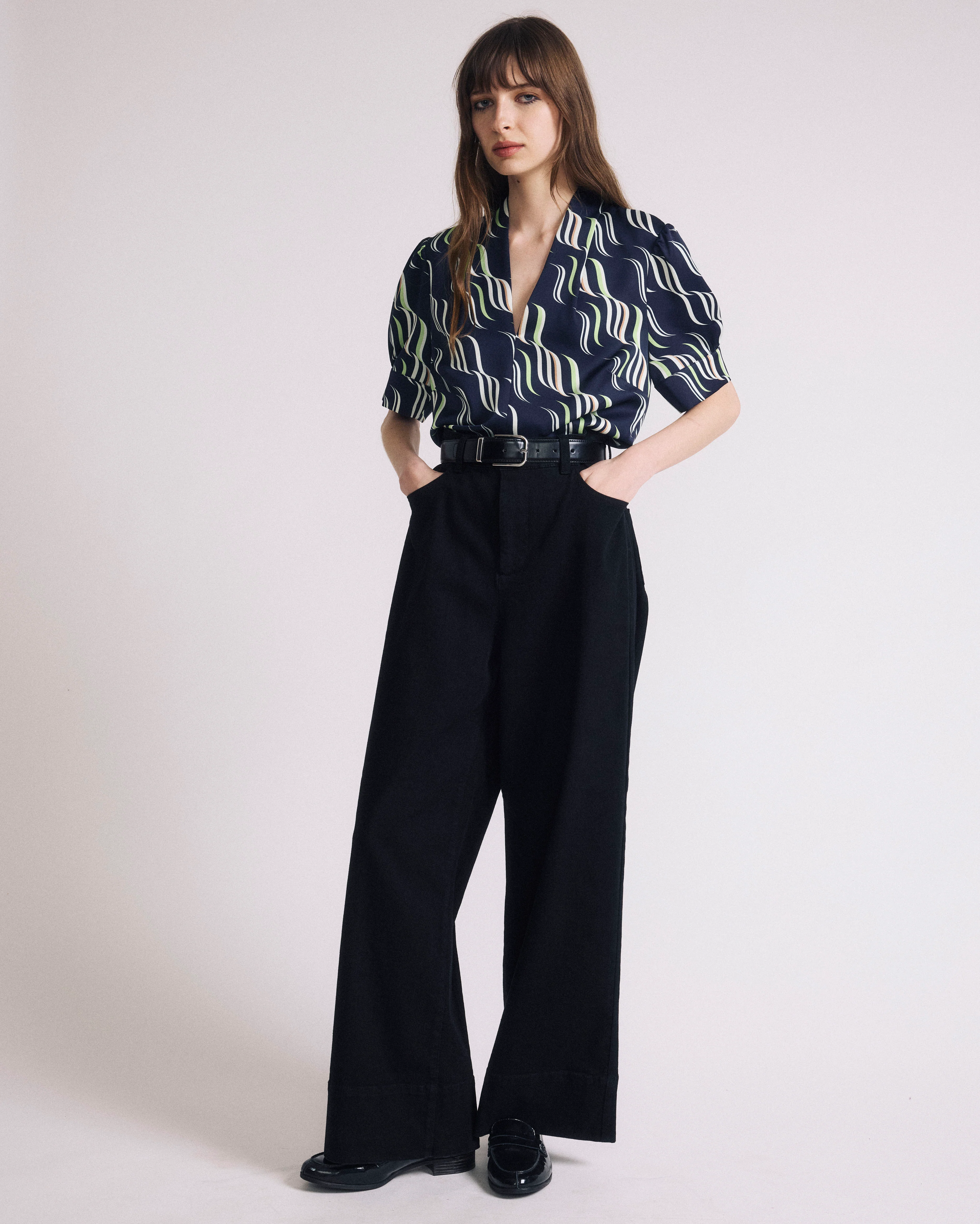 Beatrice Soft Satin Top - Paddington Ribbon Print - Image 6