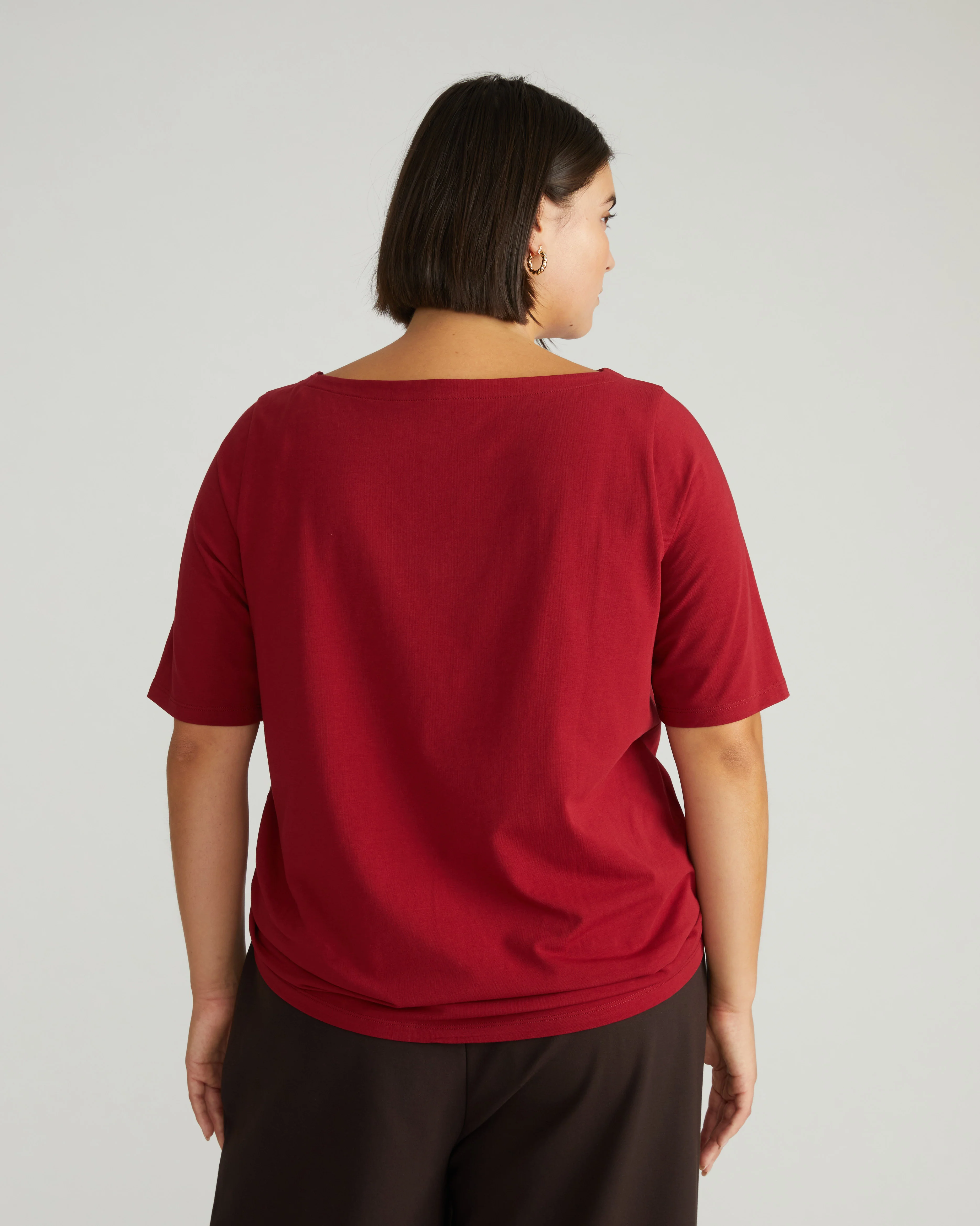 Bella Boatneck Tee - Garnet - Image 5