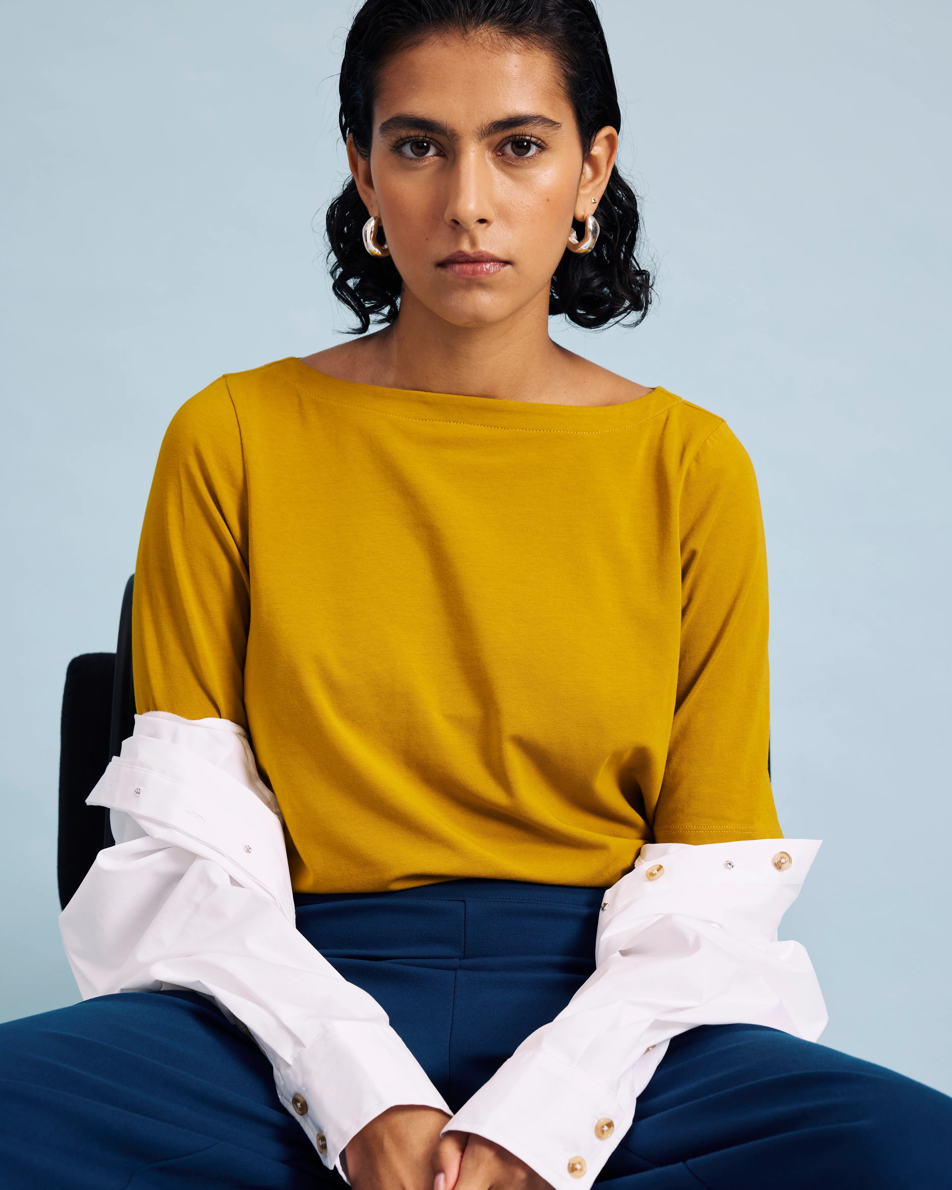Bella Boatneck Tee - Mustard - Image 2