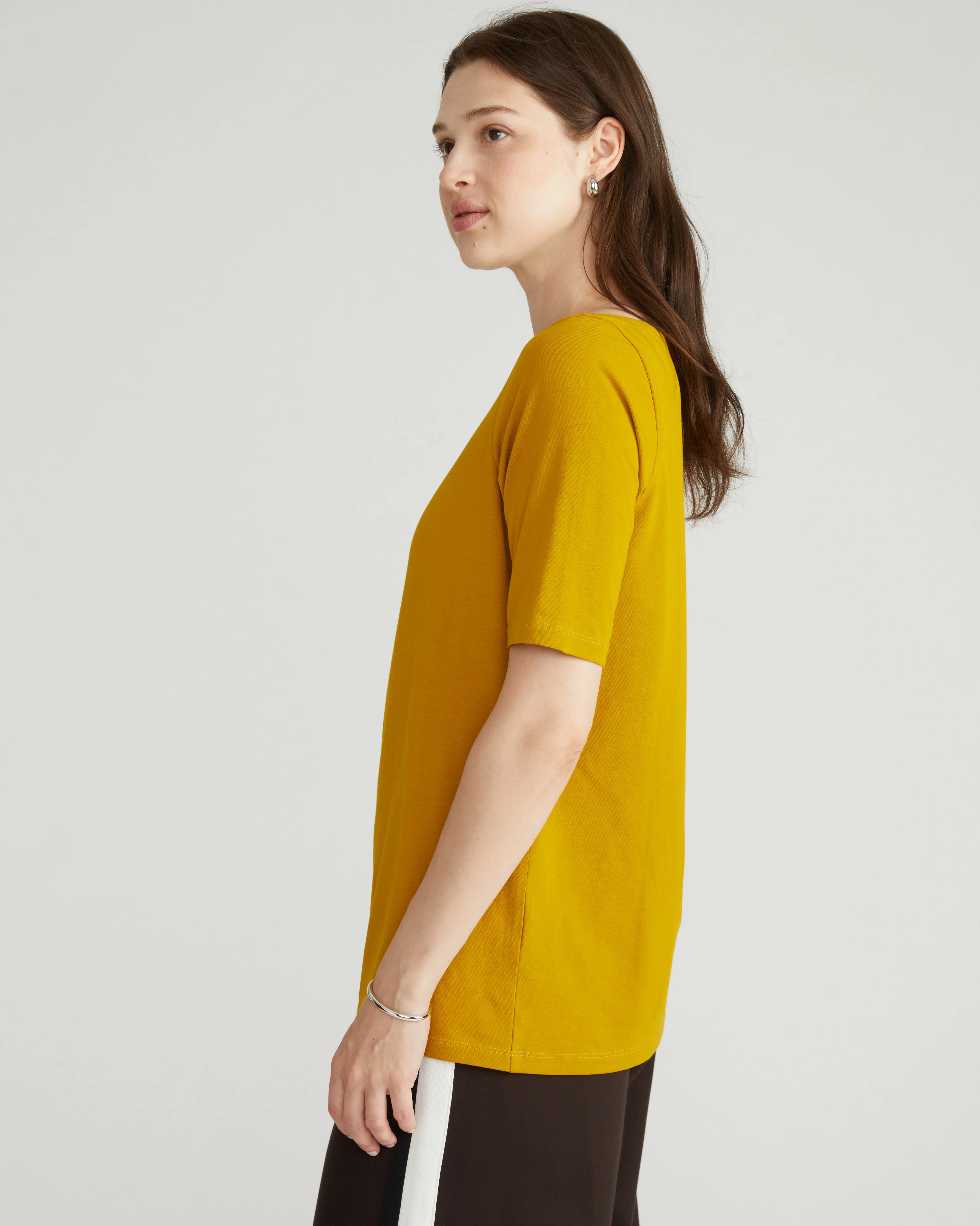 Bella Boatneck Tee - Mustard - Image 6