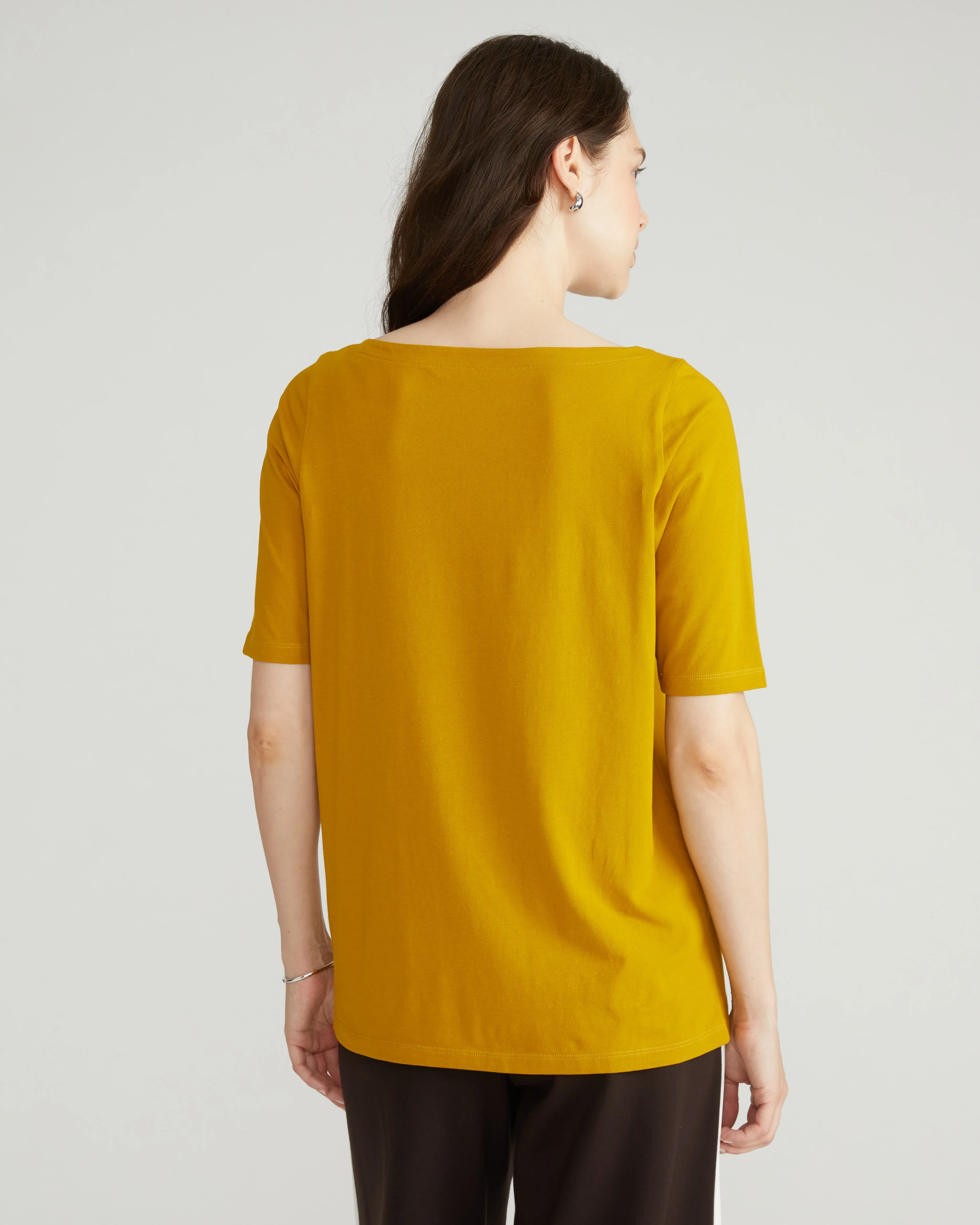Bella Boatneck Tee - Mustard - Image 7