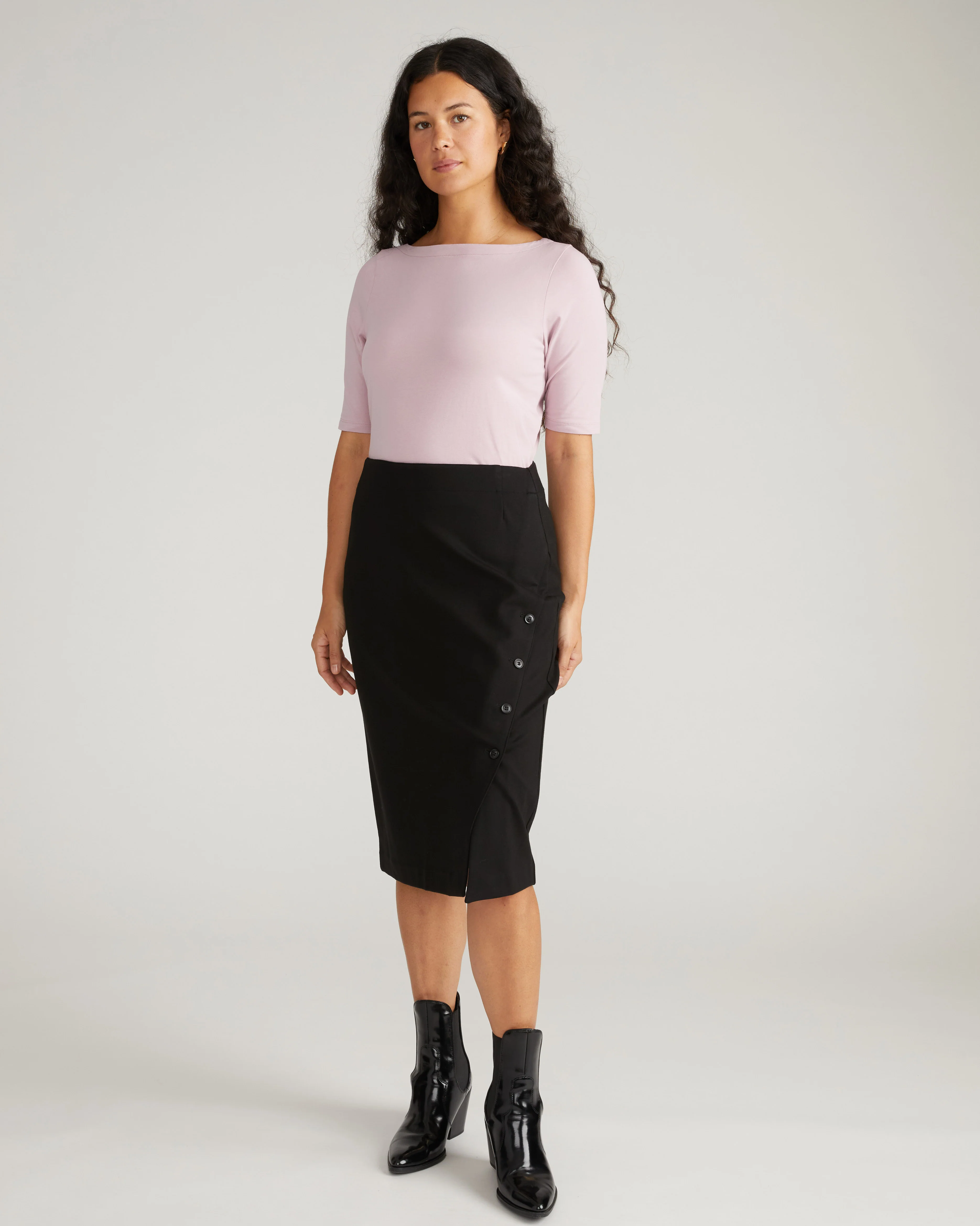 Bella Boatneck Tee - Pale Mauve - Image 2