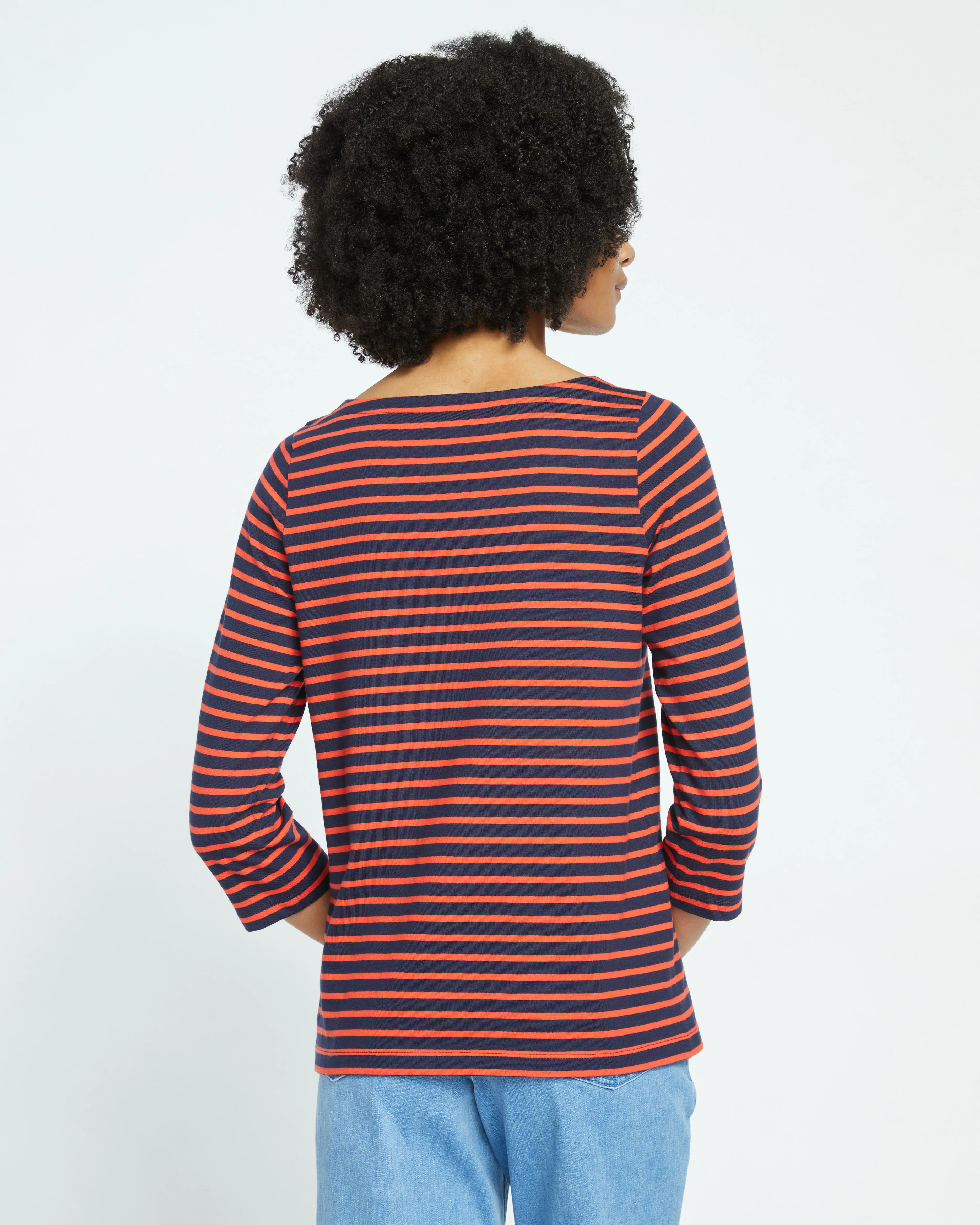 Belle Breton Stripe Jersey Tee - Navy/Red Stripe - Image 5