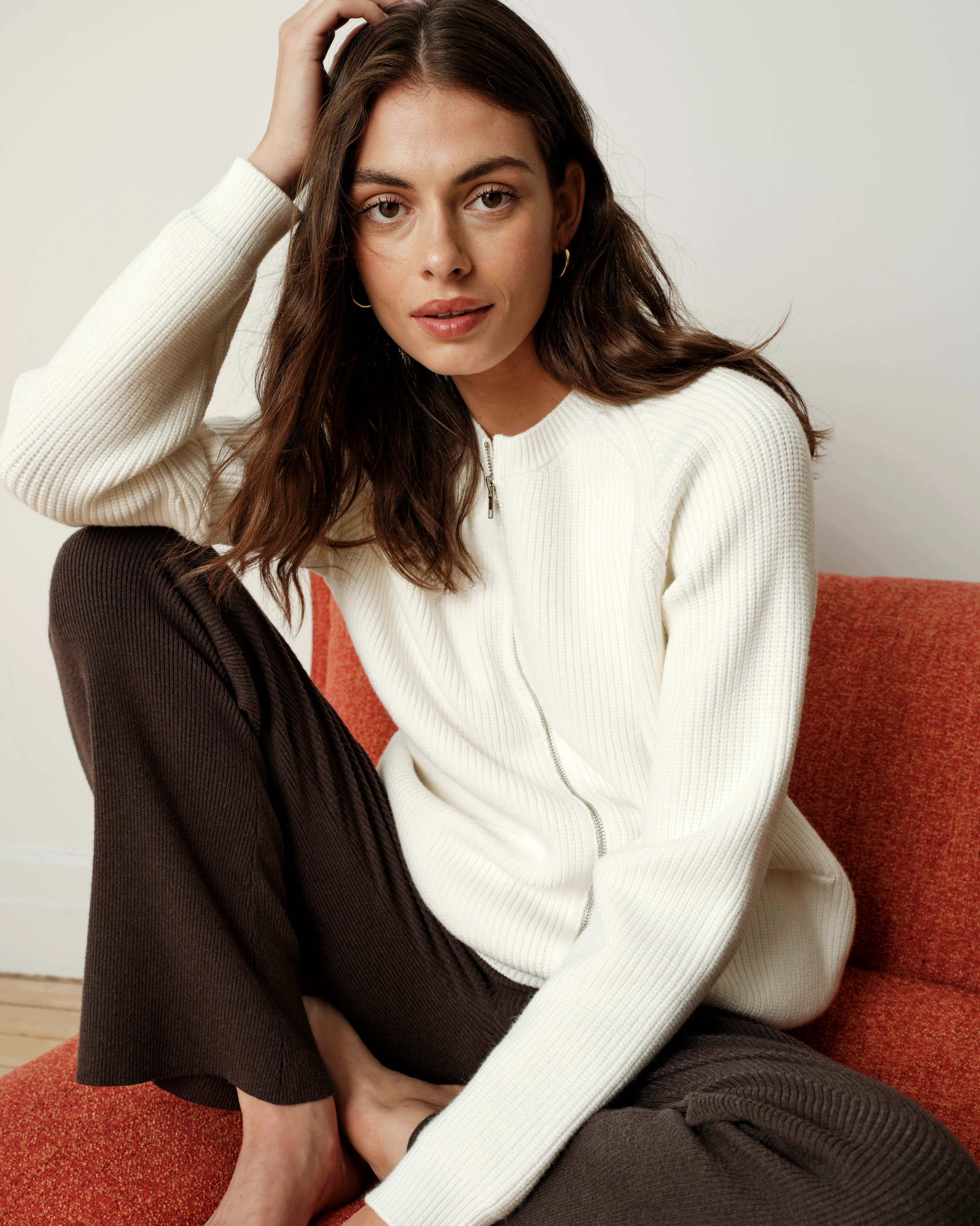 Better-Than-Wool Zip Cardigan - Cream - Image 3