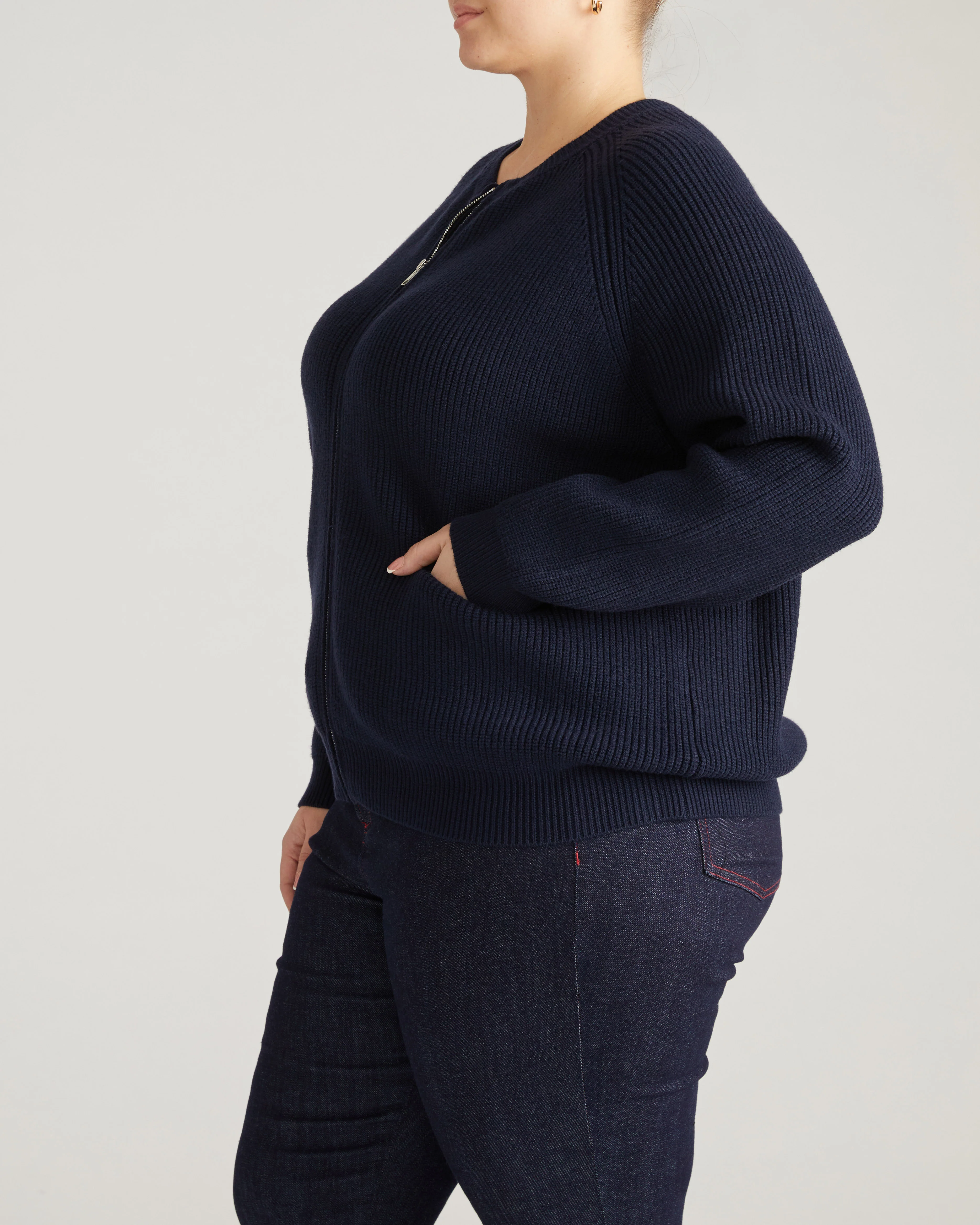 Better-Than-Wool Zip Cardigan - Midnight - Image 3